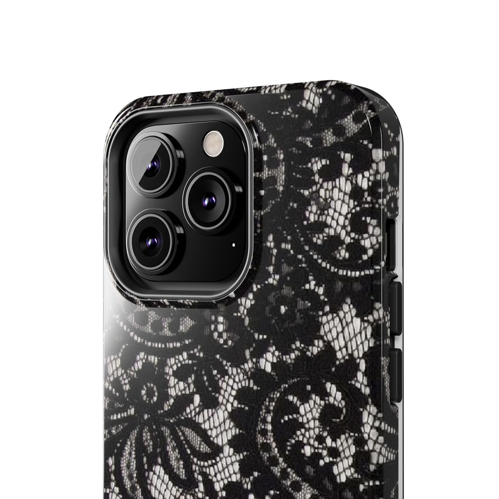 Hand-Bedazzled Initials Lace iPhone Case