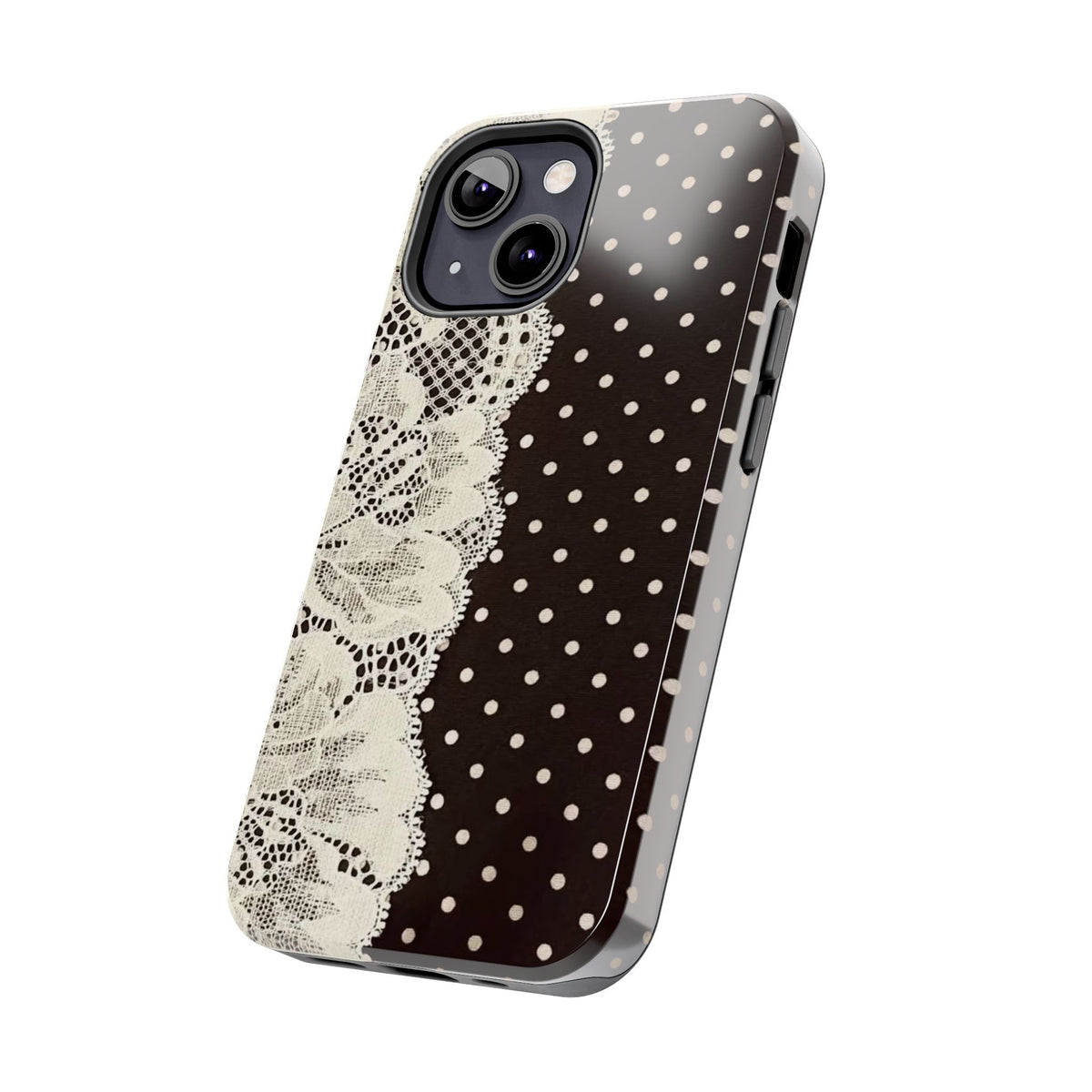 Brown Polka Dot Lace iPhone Case