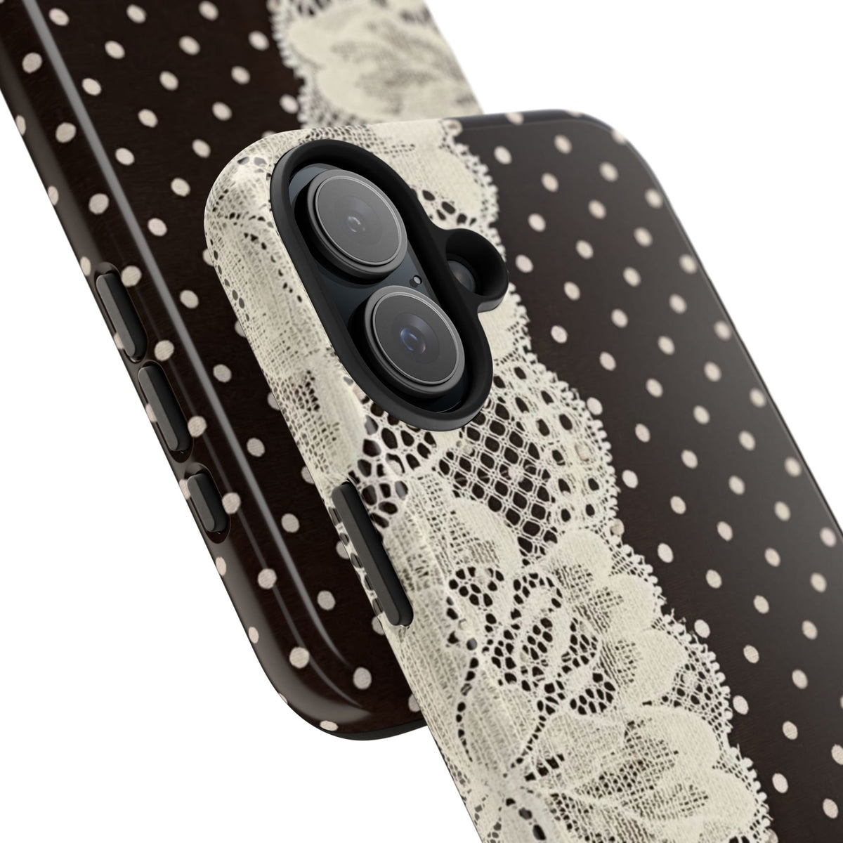 Brown Polka Dot Lace iPhone Case
