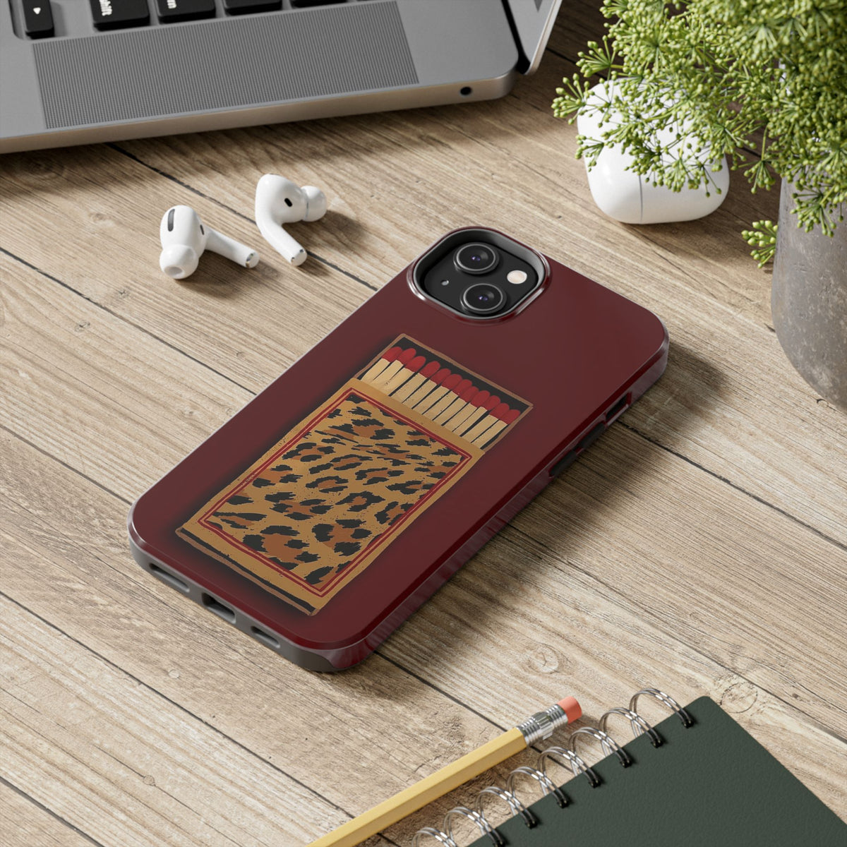 Burgundy Match iPhone Case