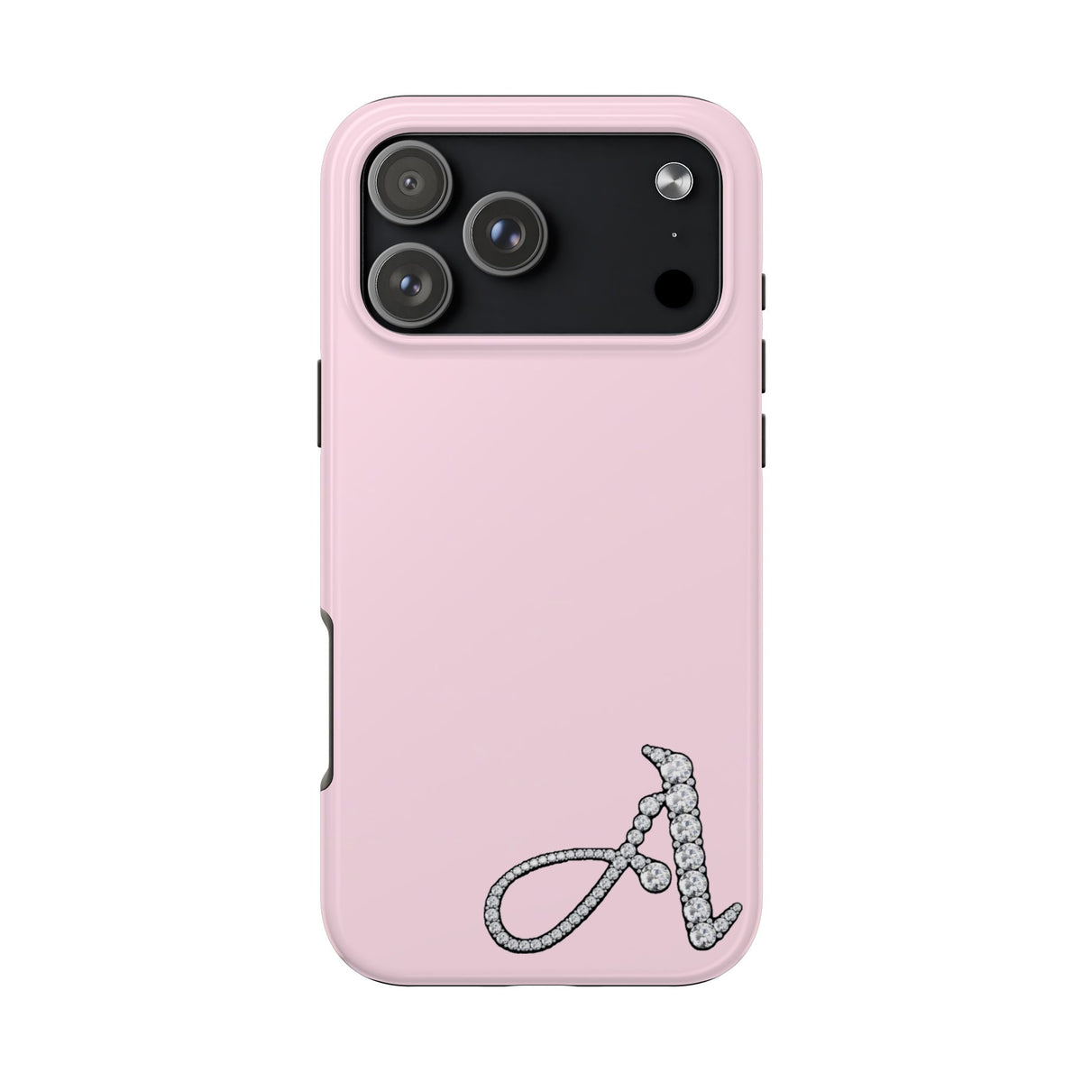 Hand-Bedazzled Initial in Pink iPhone Case