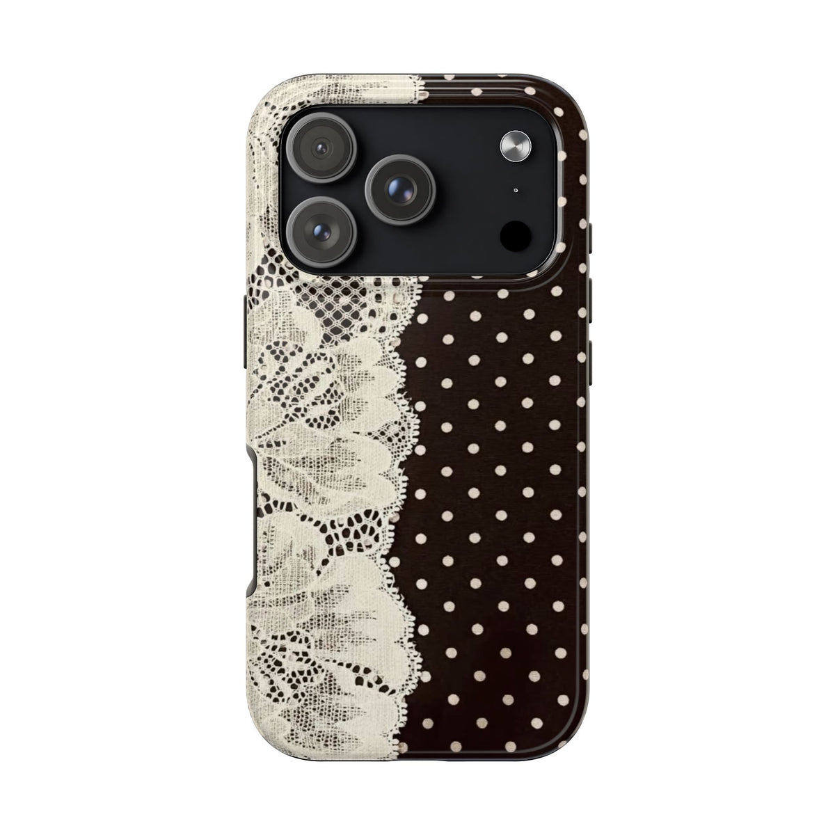 Brown Polka Dot Lace iPhone Case