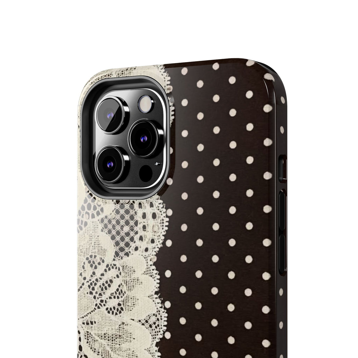 Brown Polka Dot Lace iPhone Case