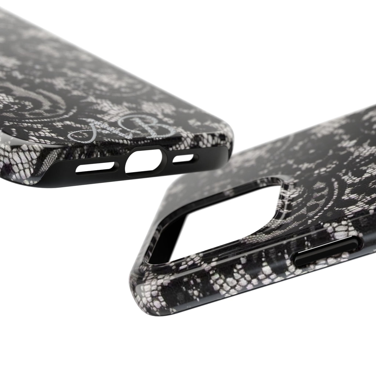 Hand-Bedazzled Initials Lace iPhone Case