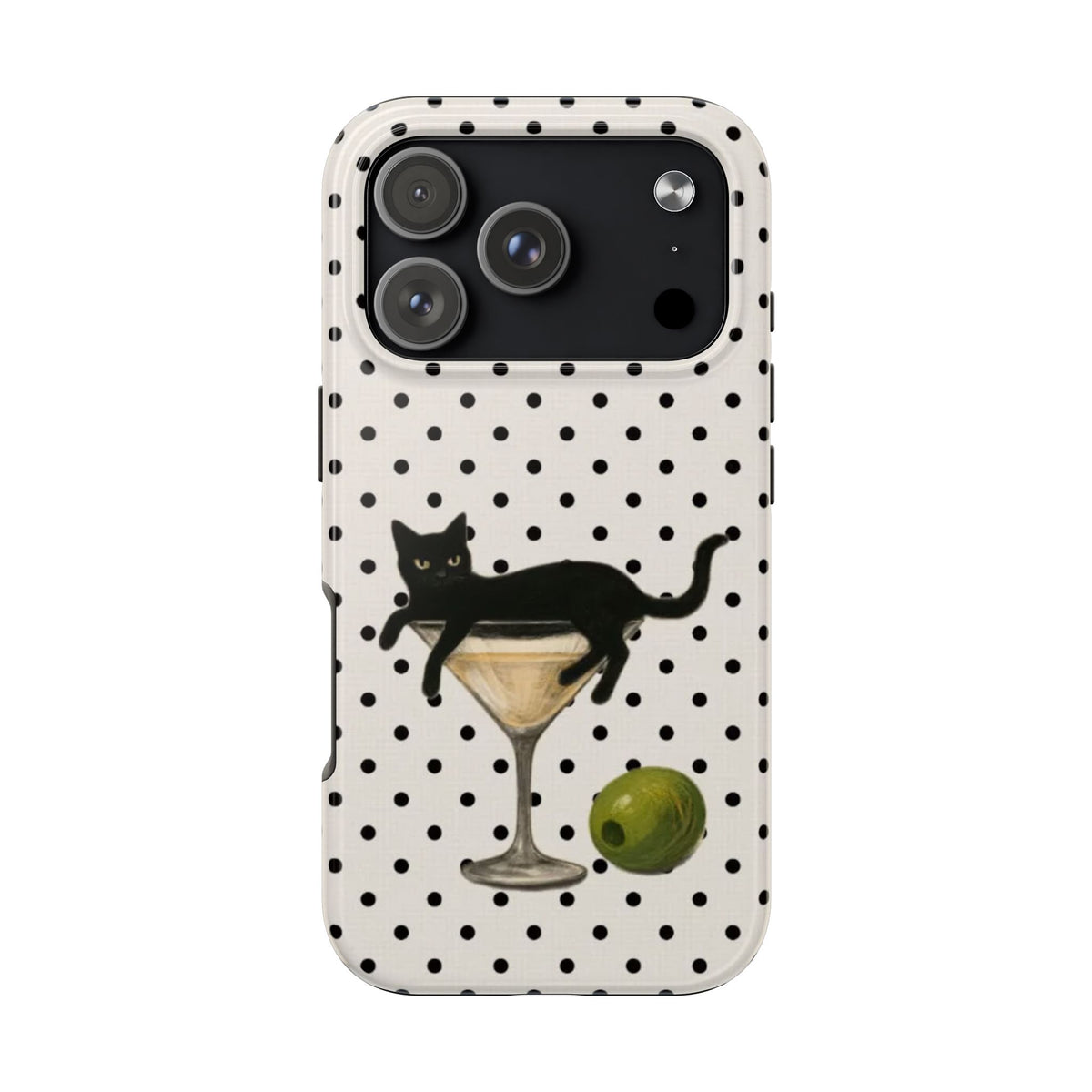 Meowtini Polka Dot iPhone Case