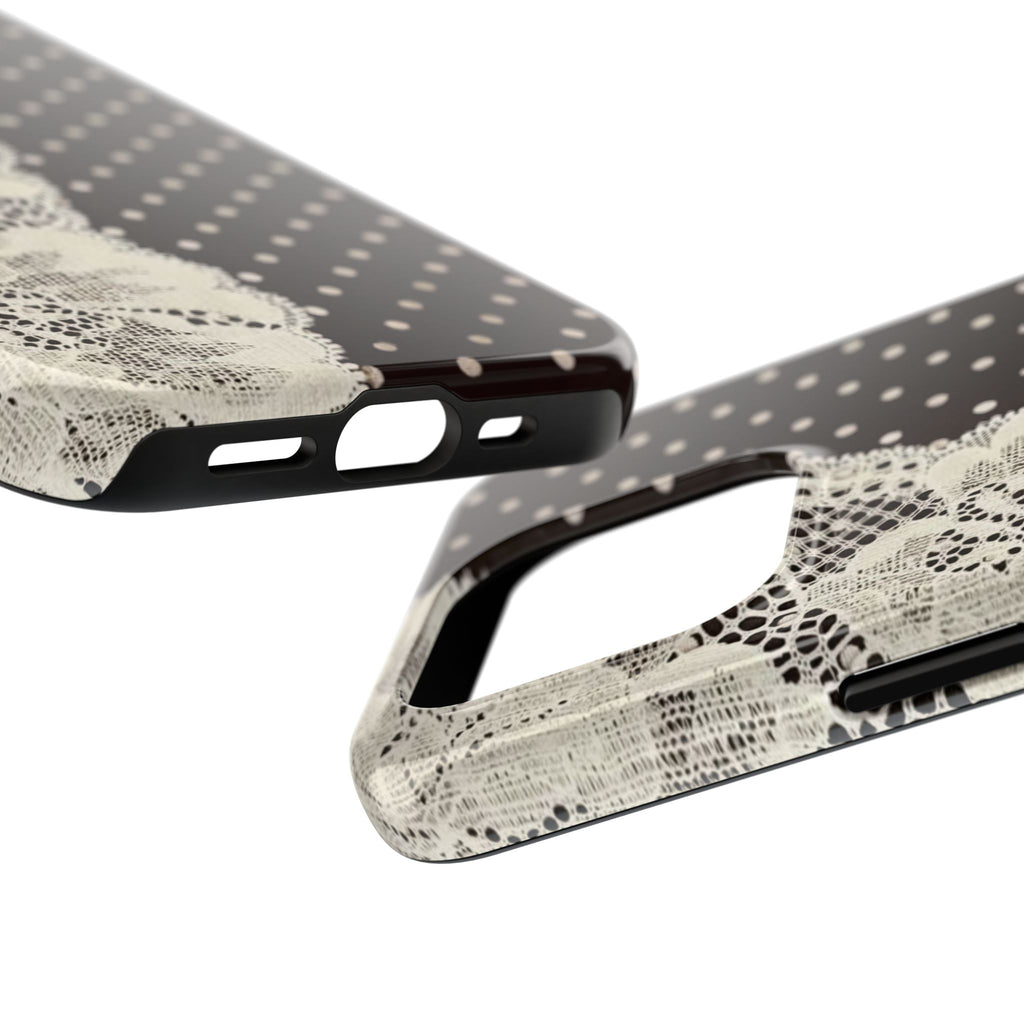 Brown Polka Dot Lace iPhone Case