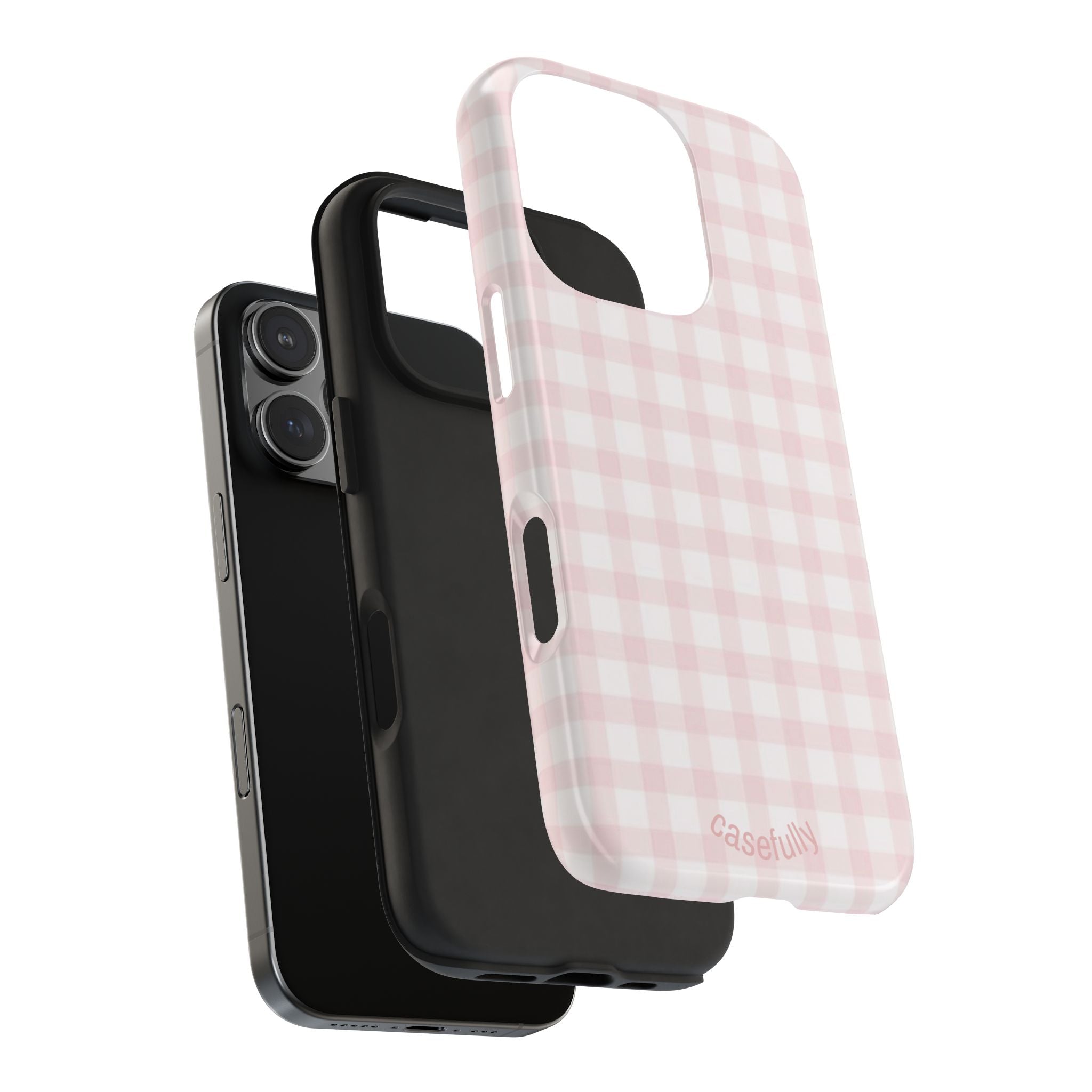 Pink and White Checkered iPhone Case