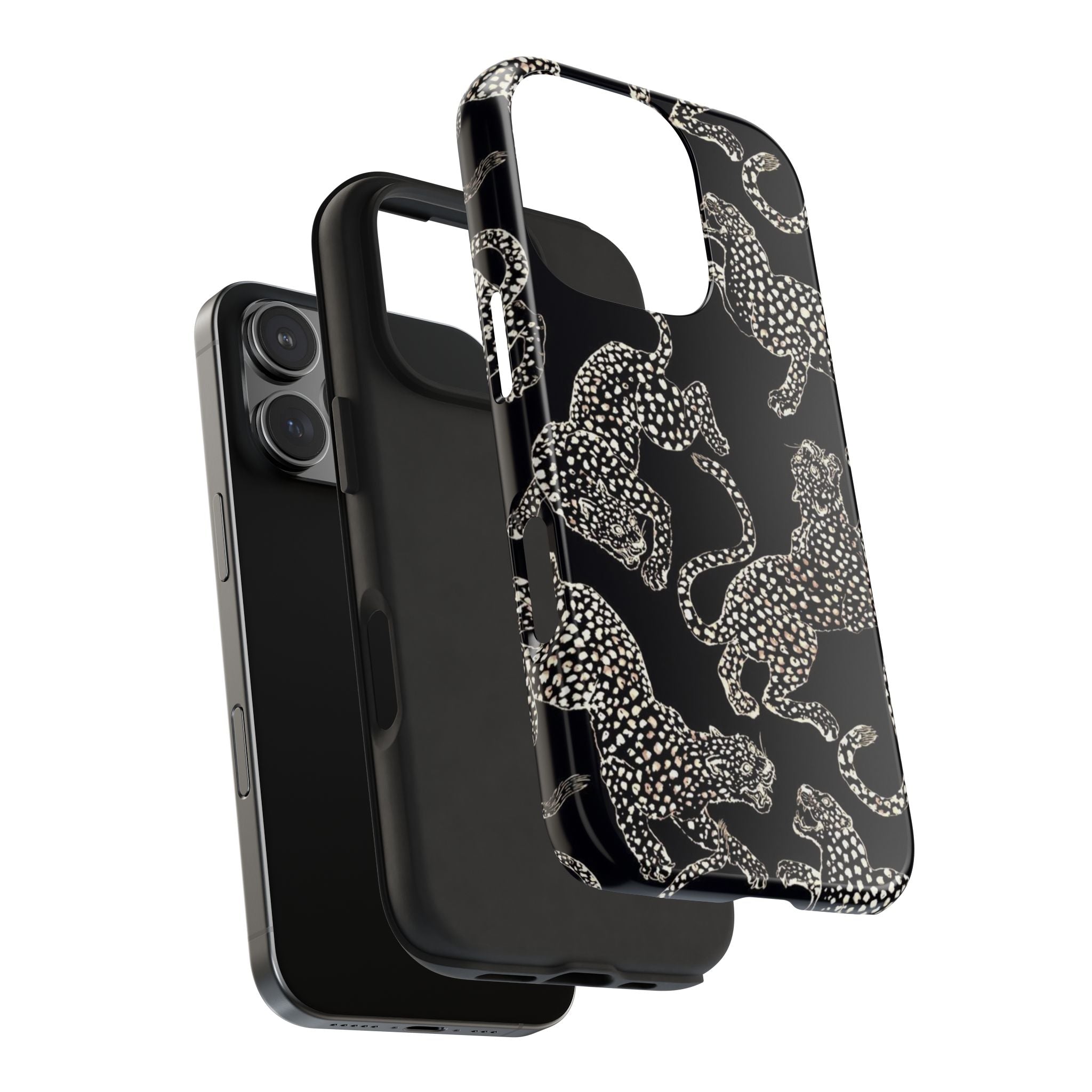 Black and White Leopard iPhone Case