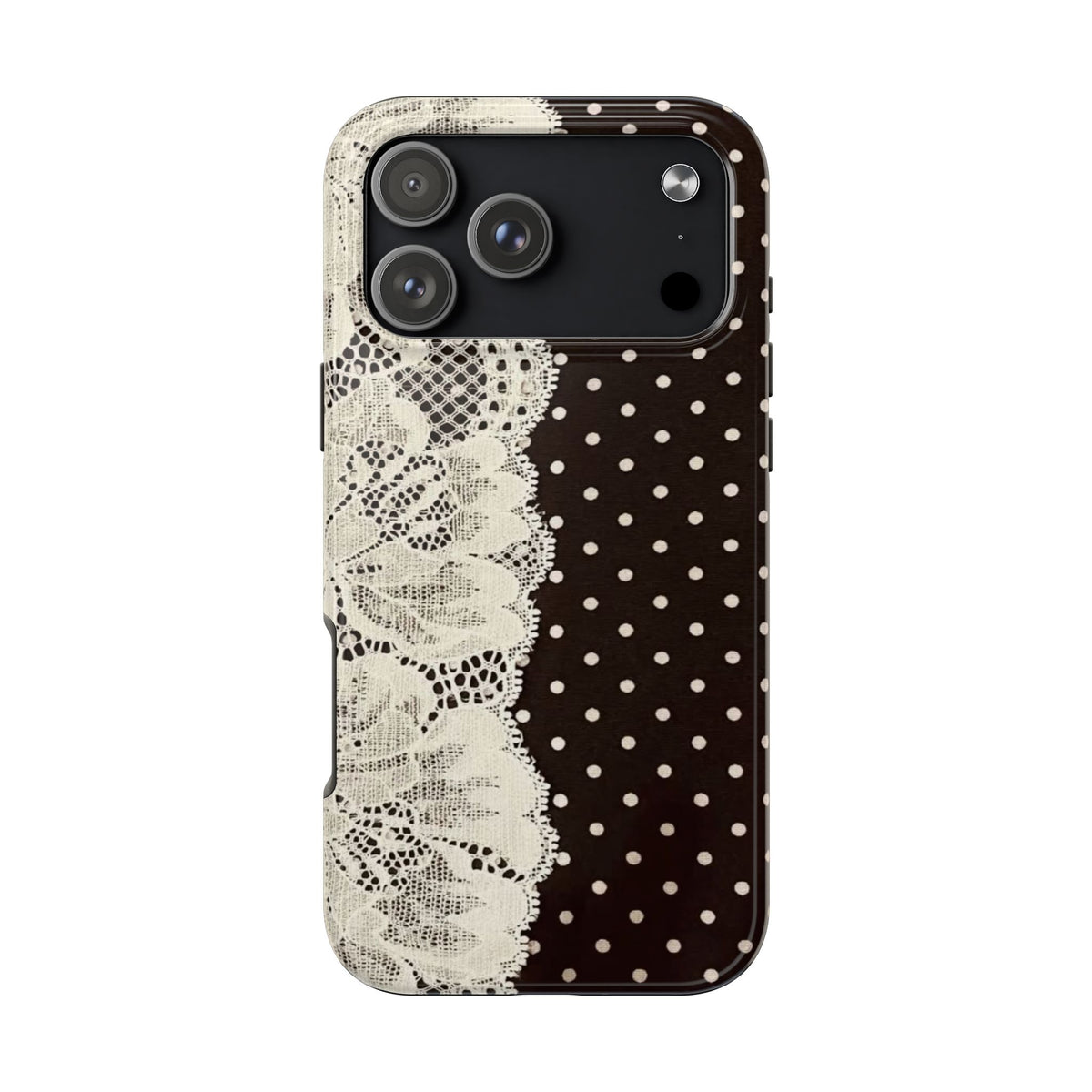 Brown Polka Dot Lace iPhone Case