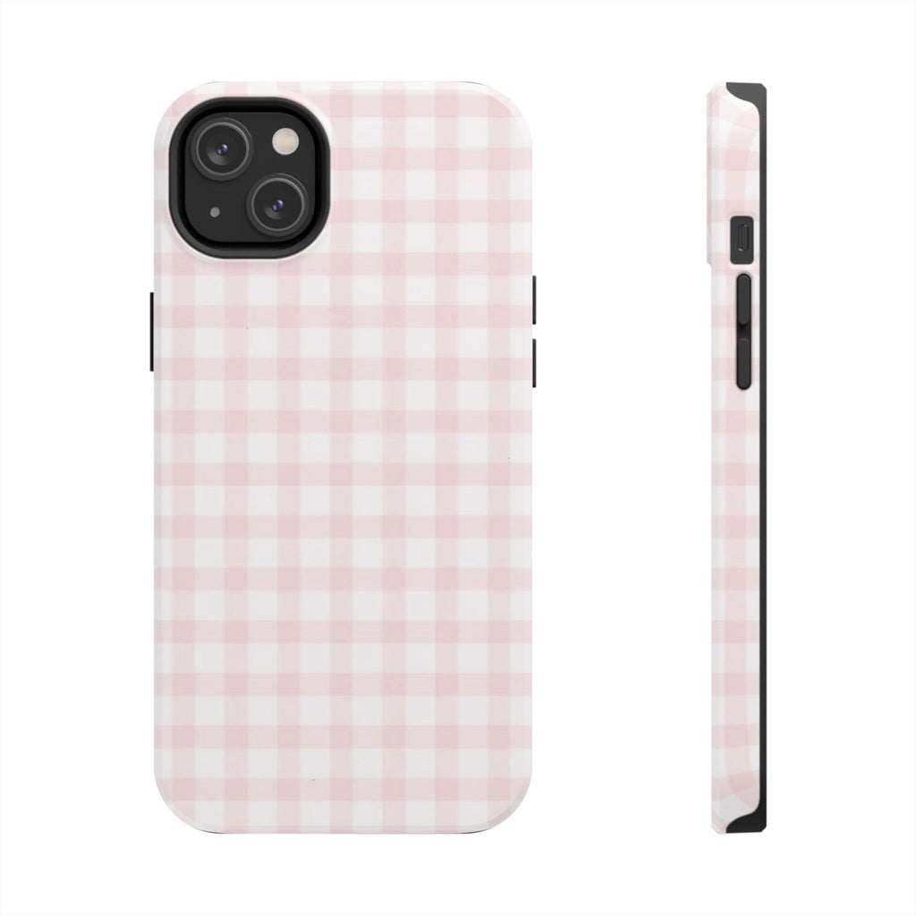 Pink and White Checkered iPhone Case