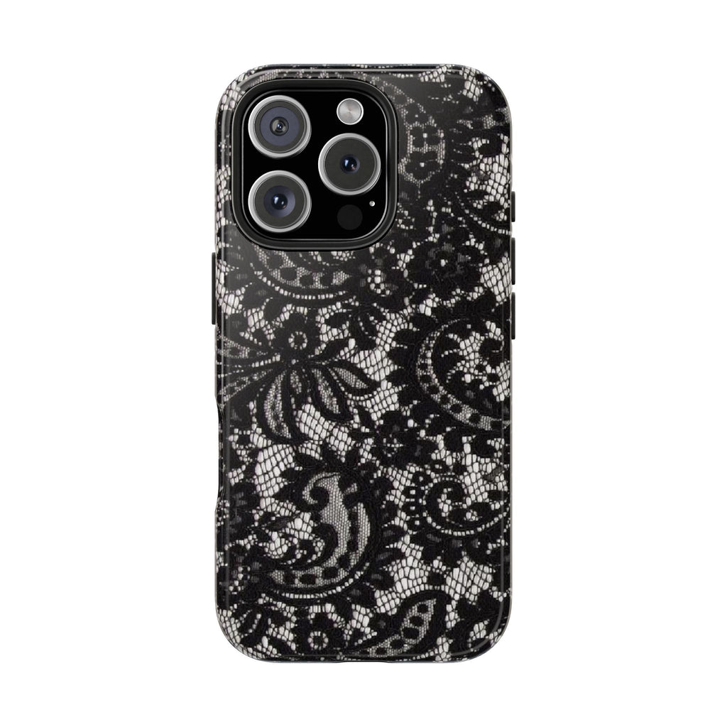 Black Lace Tough iPhone Case