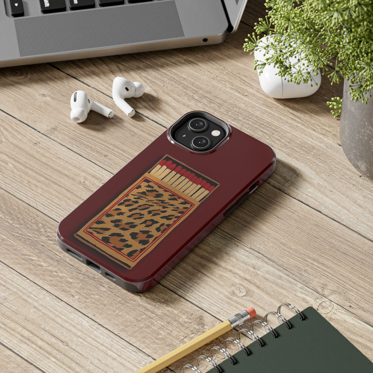Burgundy Match iPhone Case