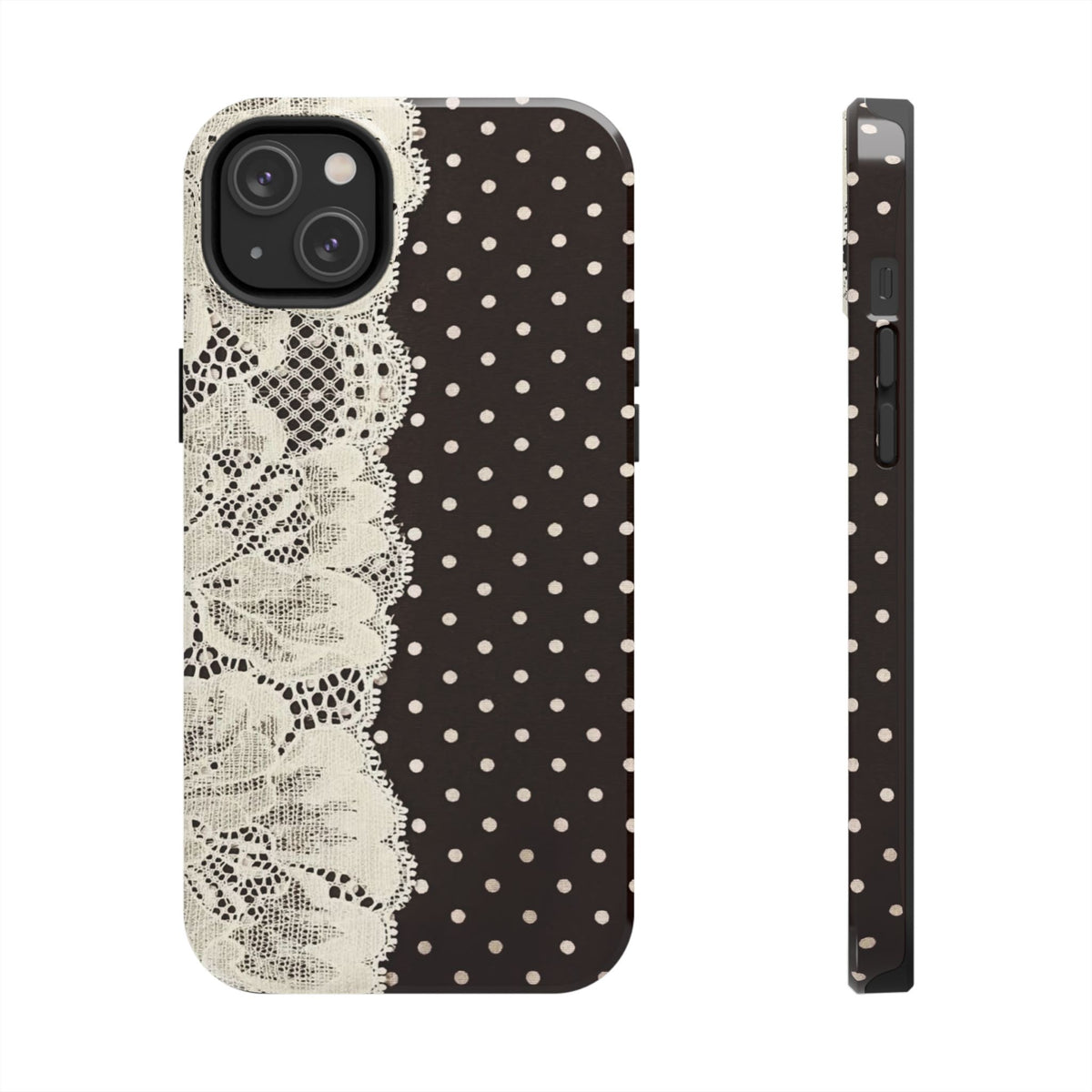 Brown Polka Dot Lace iPhone Case