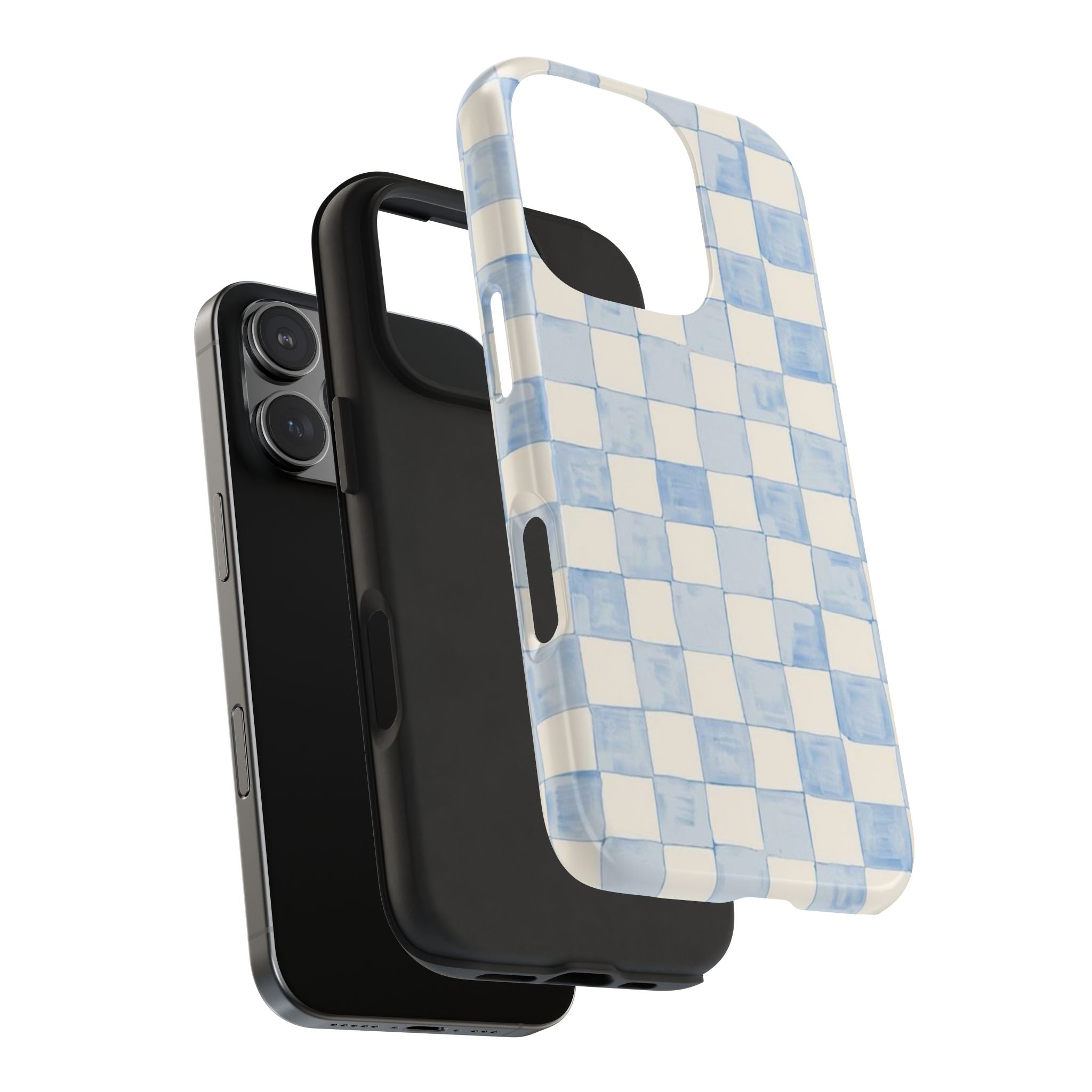 Blue and White Checkered iPhone Case