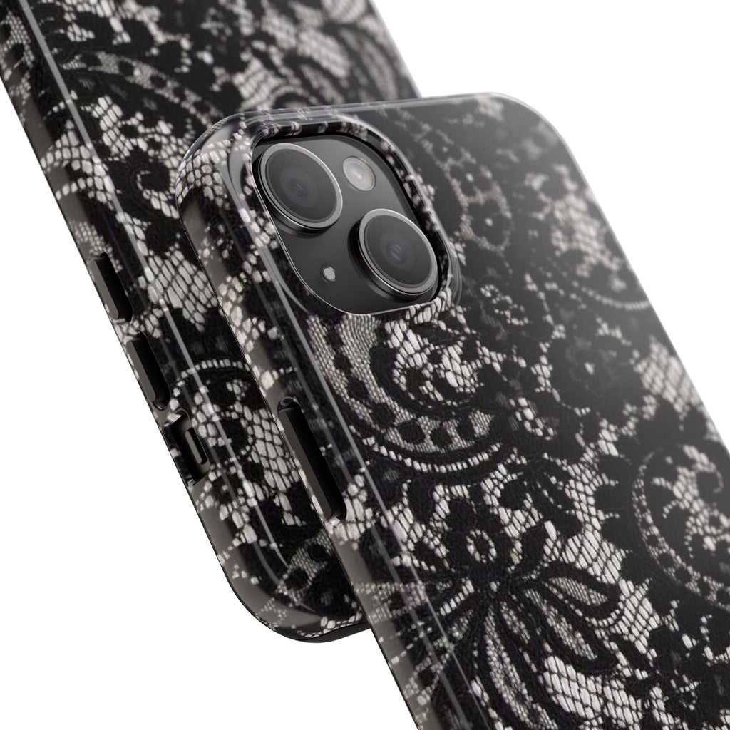 Hand-Bedazzled Initials Lace iPhone Case