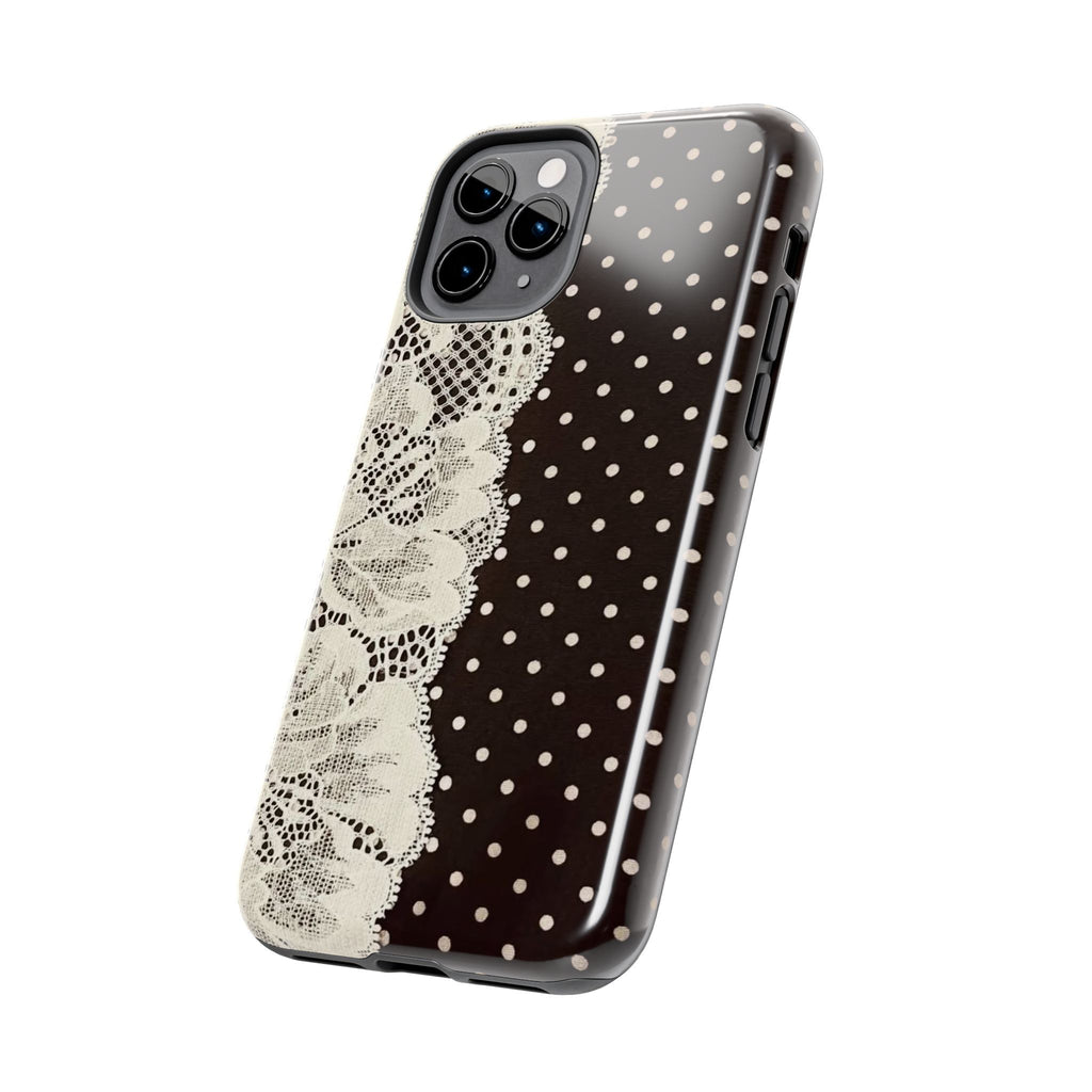 Brown Polka Dot Lace iPhone Case