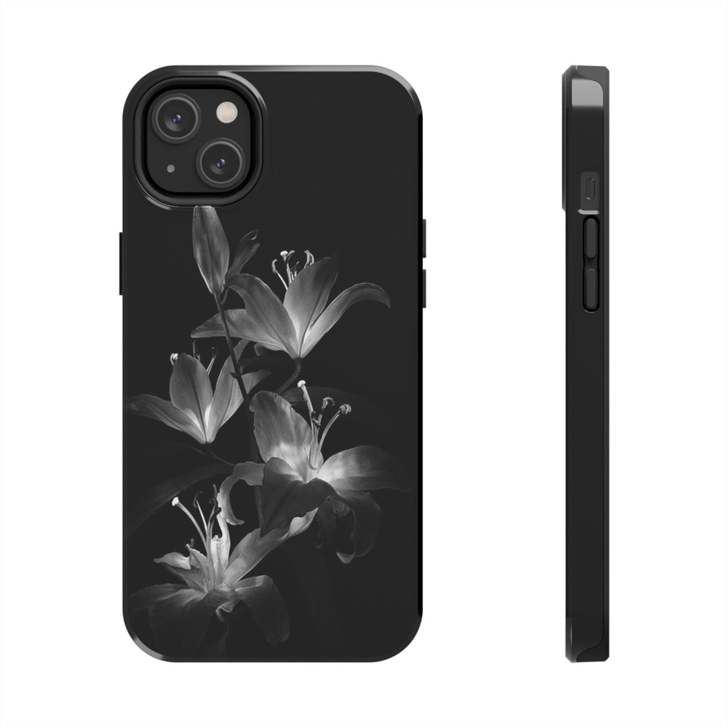 Black and White lilies iPhone Case