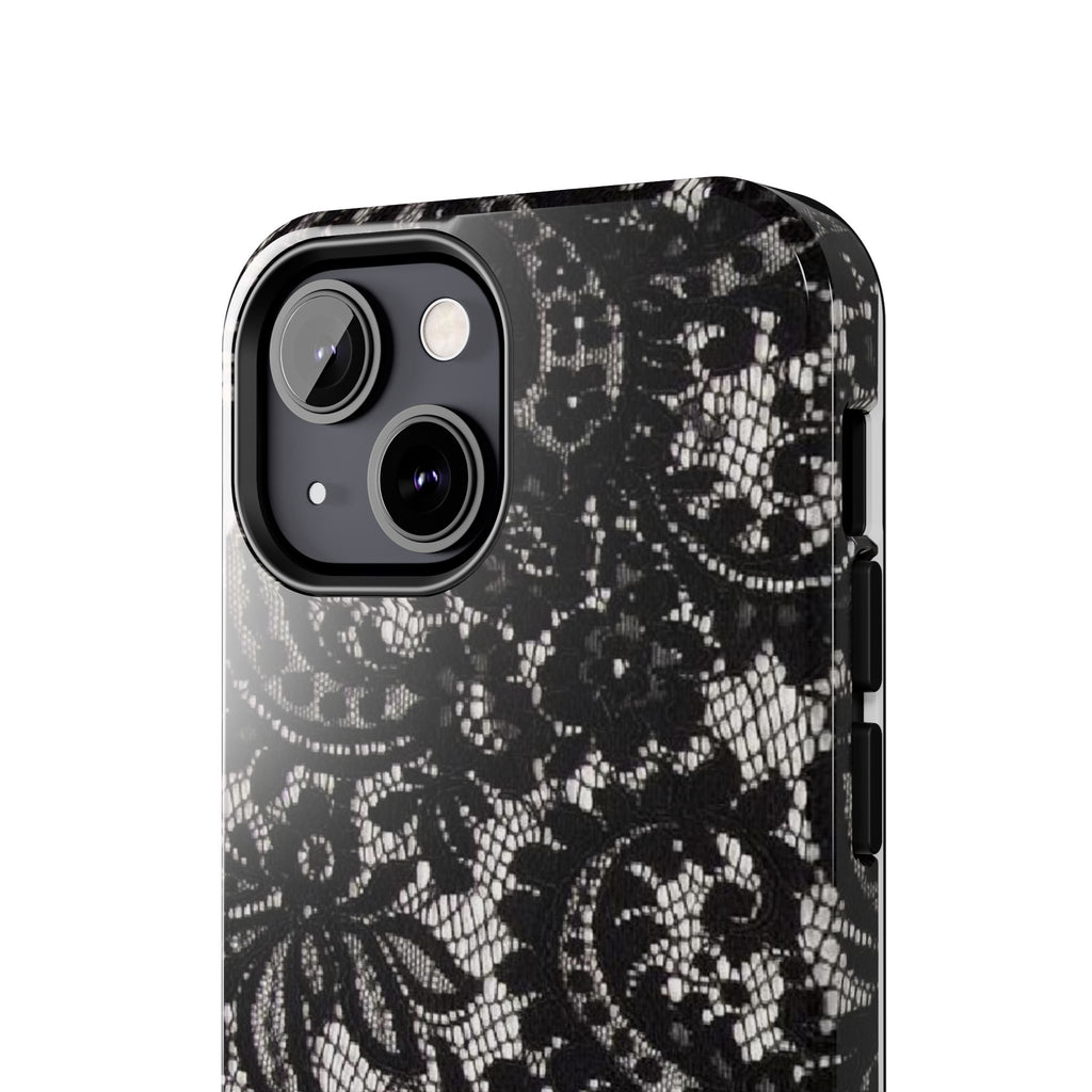 Hand-Bedazzled Initials Lace iPhone Case