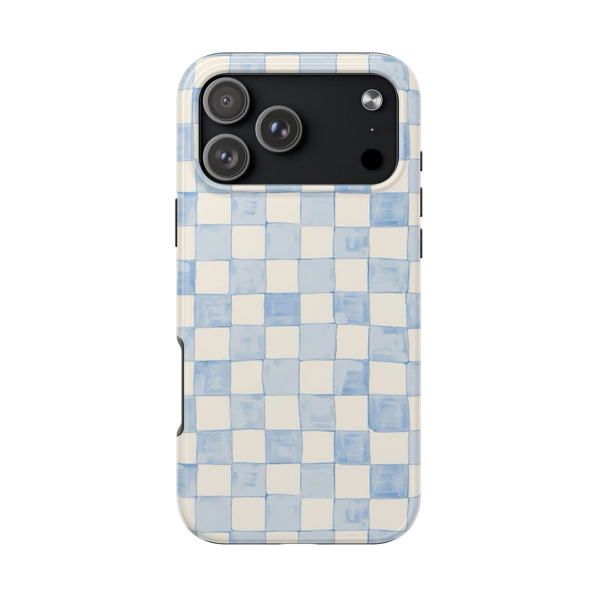 Blue and White Checkered iPhone Case