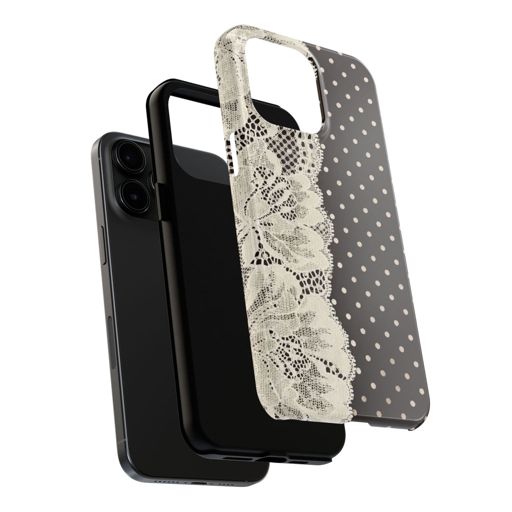 Brown Polka Dot Lace iPhone Case