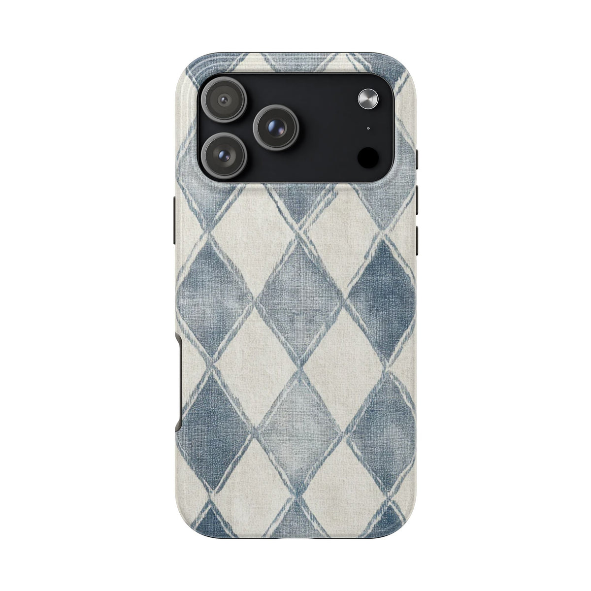 Blue and White Jean Diamond iPhone Case