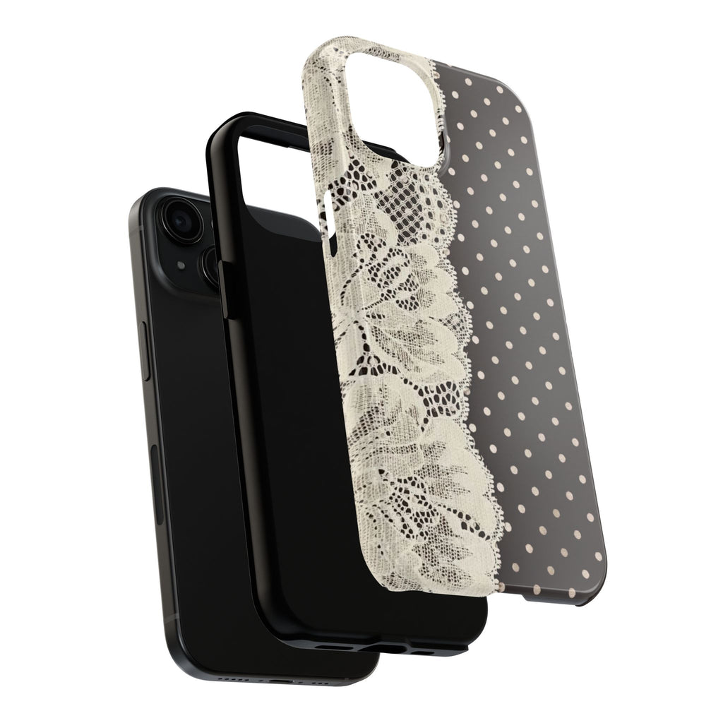 Brown Polka Dot Lace iPhone Case
