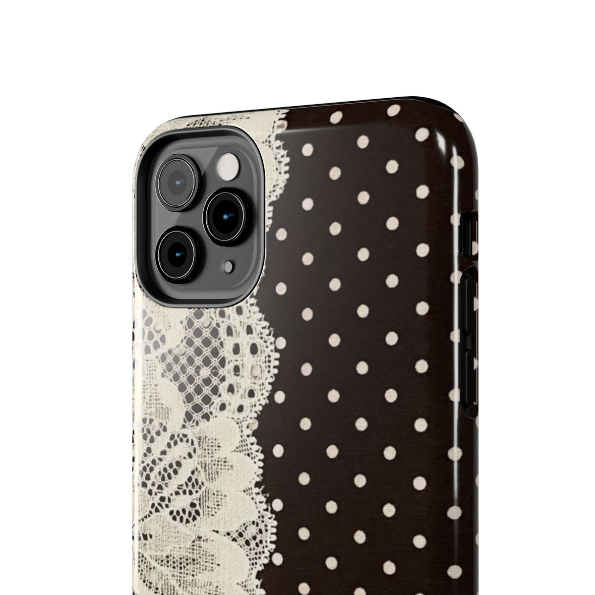Brown Polka Dot Lace iPhone Case