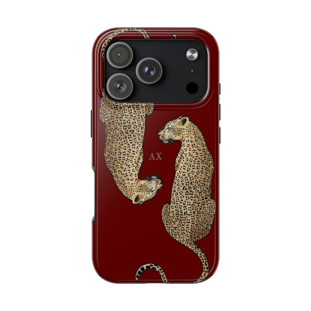 Red Mirrored Leopard iPhone Case- Customizable