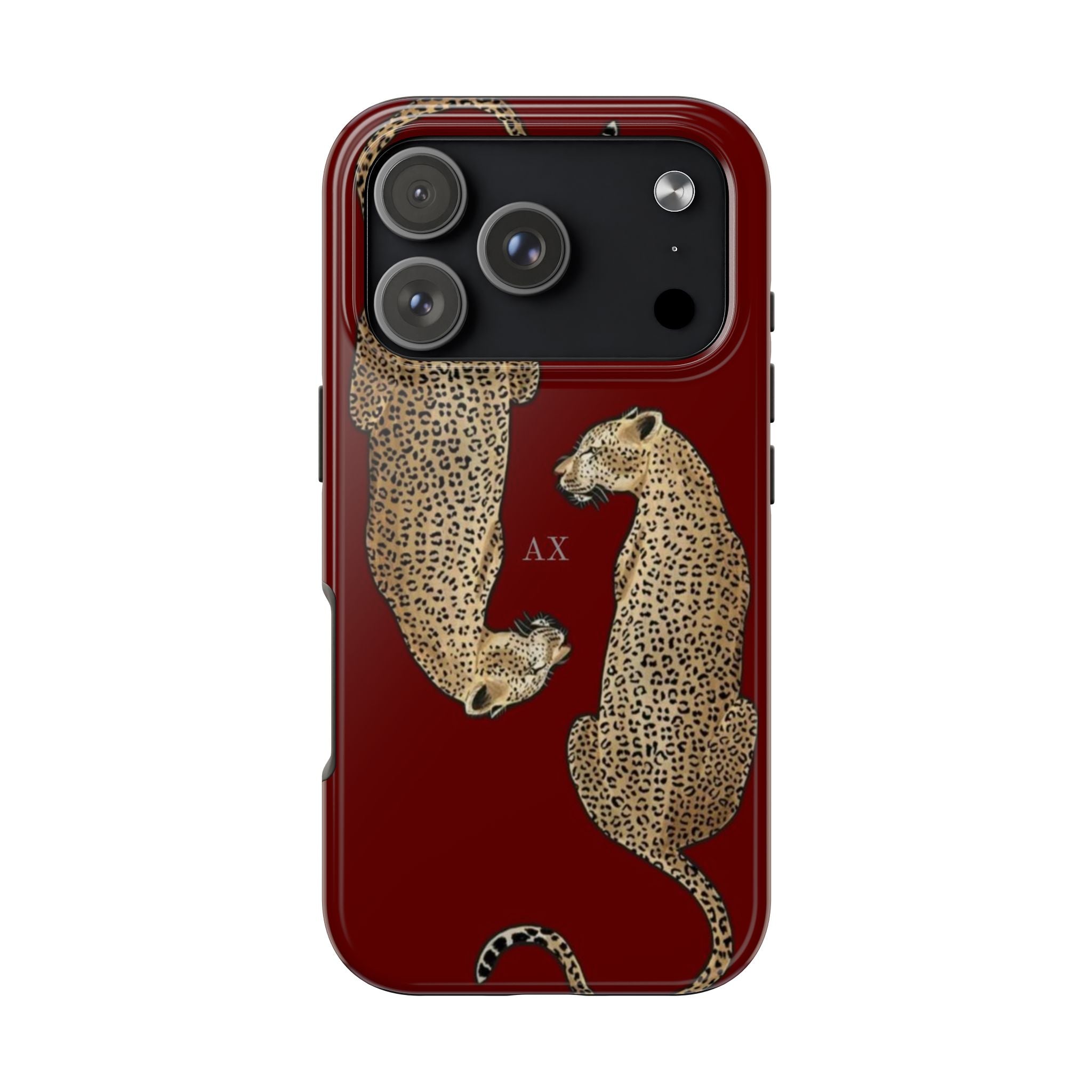 Red Mirrored Leopard iPhone Case- Customizable