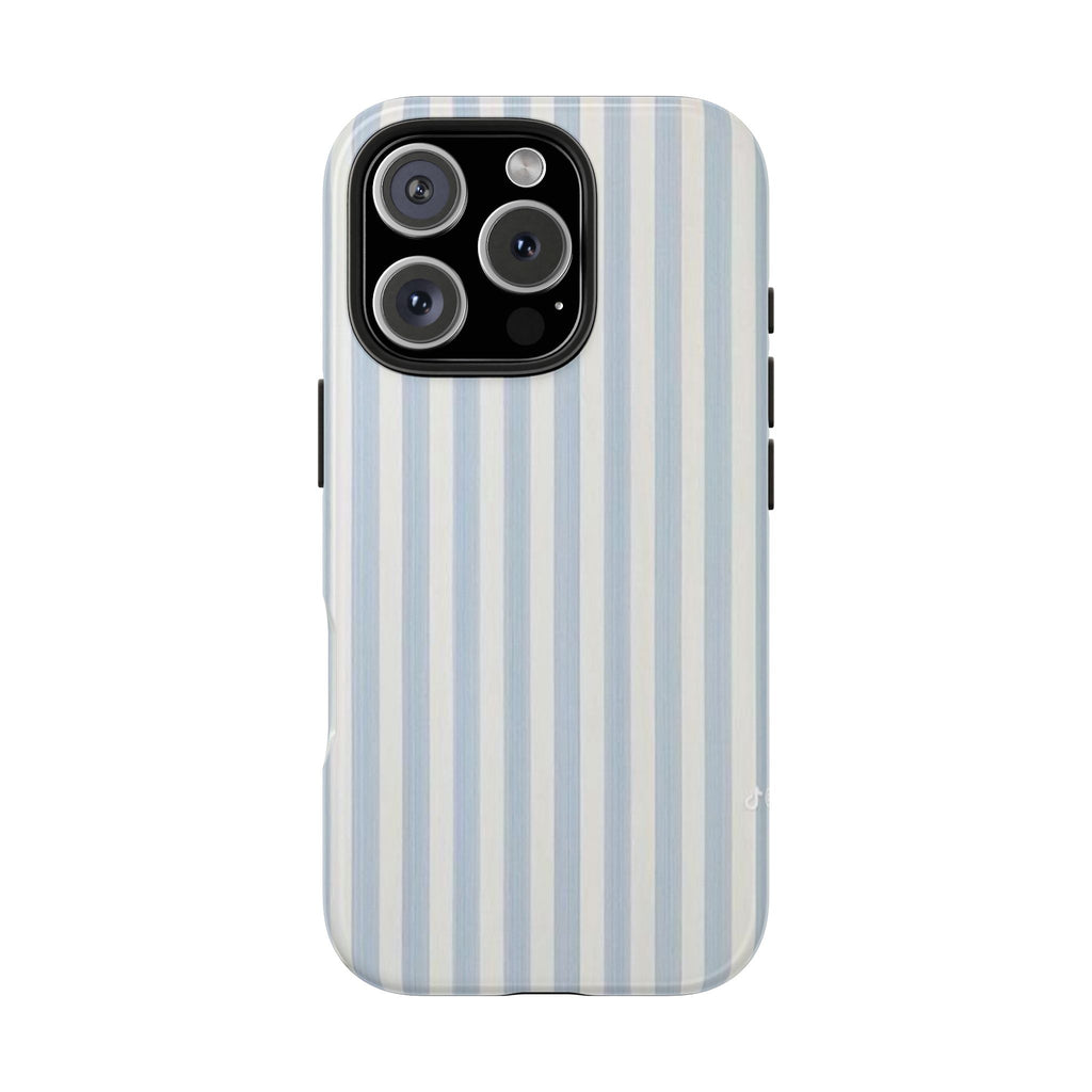Blue and White Line iPhone Case