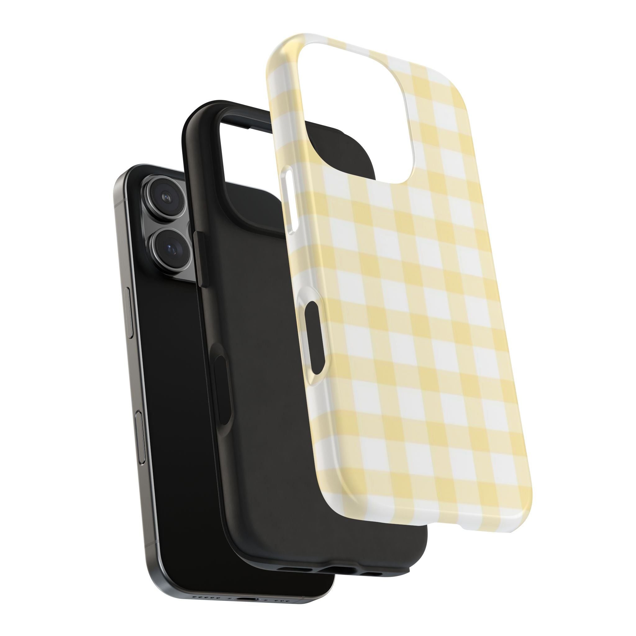 Yellow and White Gingham iPhone Case