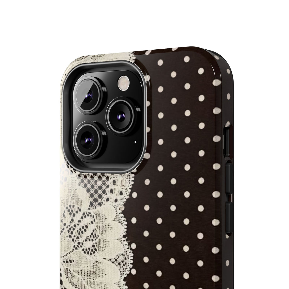 Brown Polka Dot Lace iPhone Case