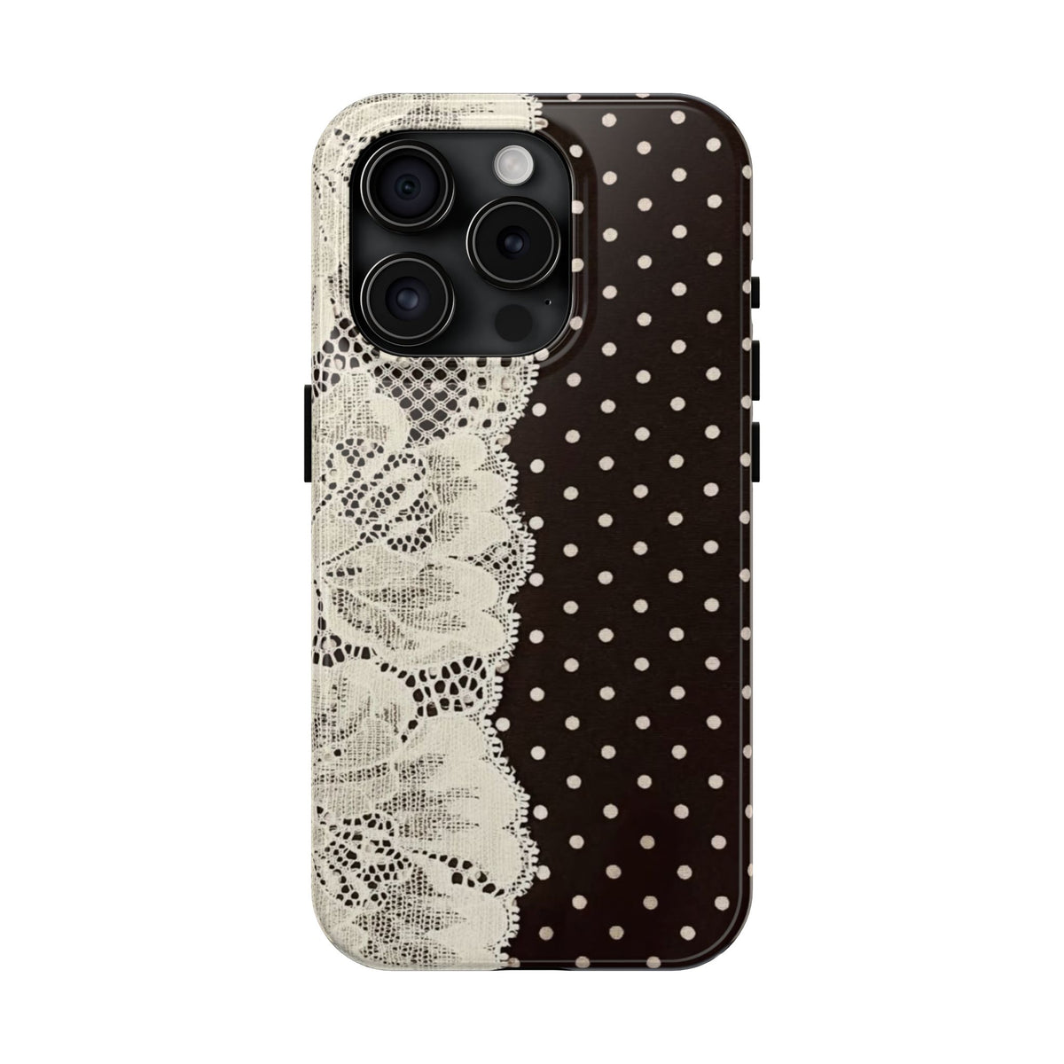 Brown Polka Dot Lace iPhone Case