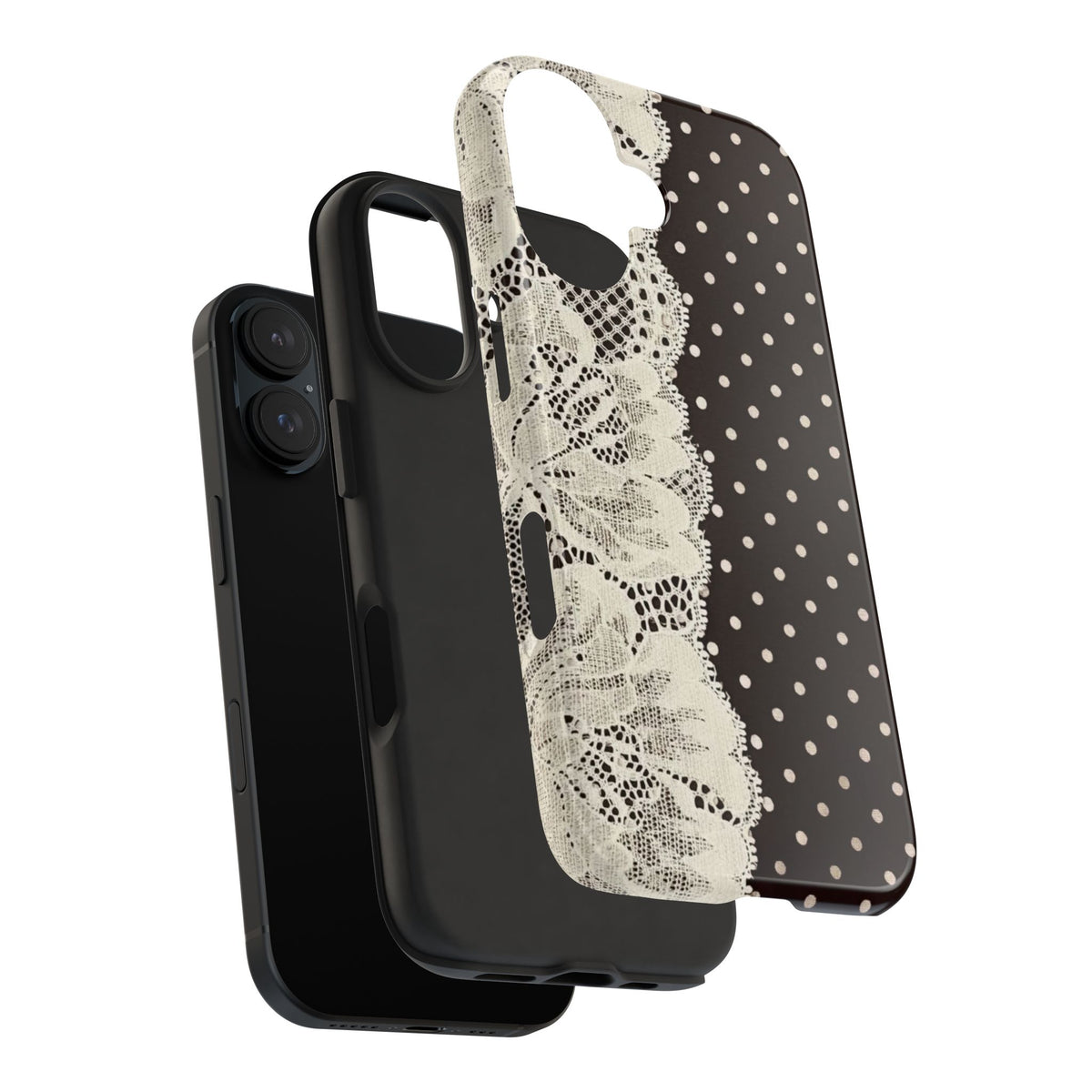 Brown Polka Dot Lace iPhone Case