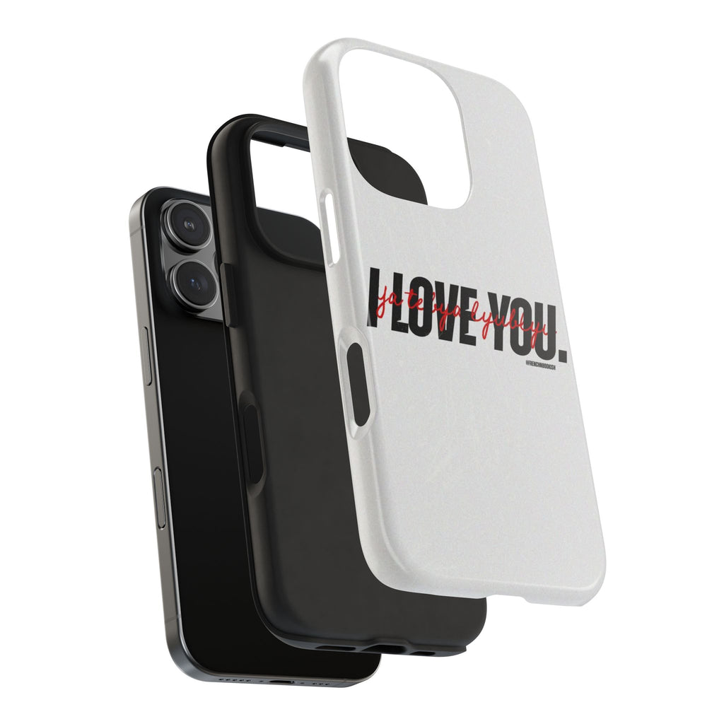 'I love you' in white Heated Rivalry iPhone Case