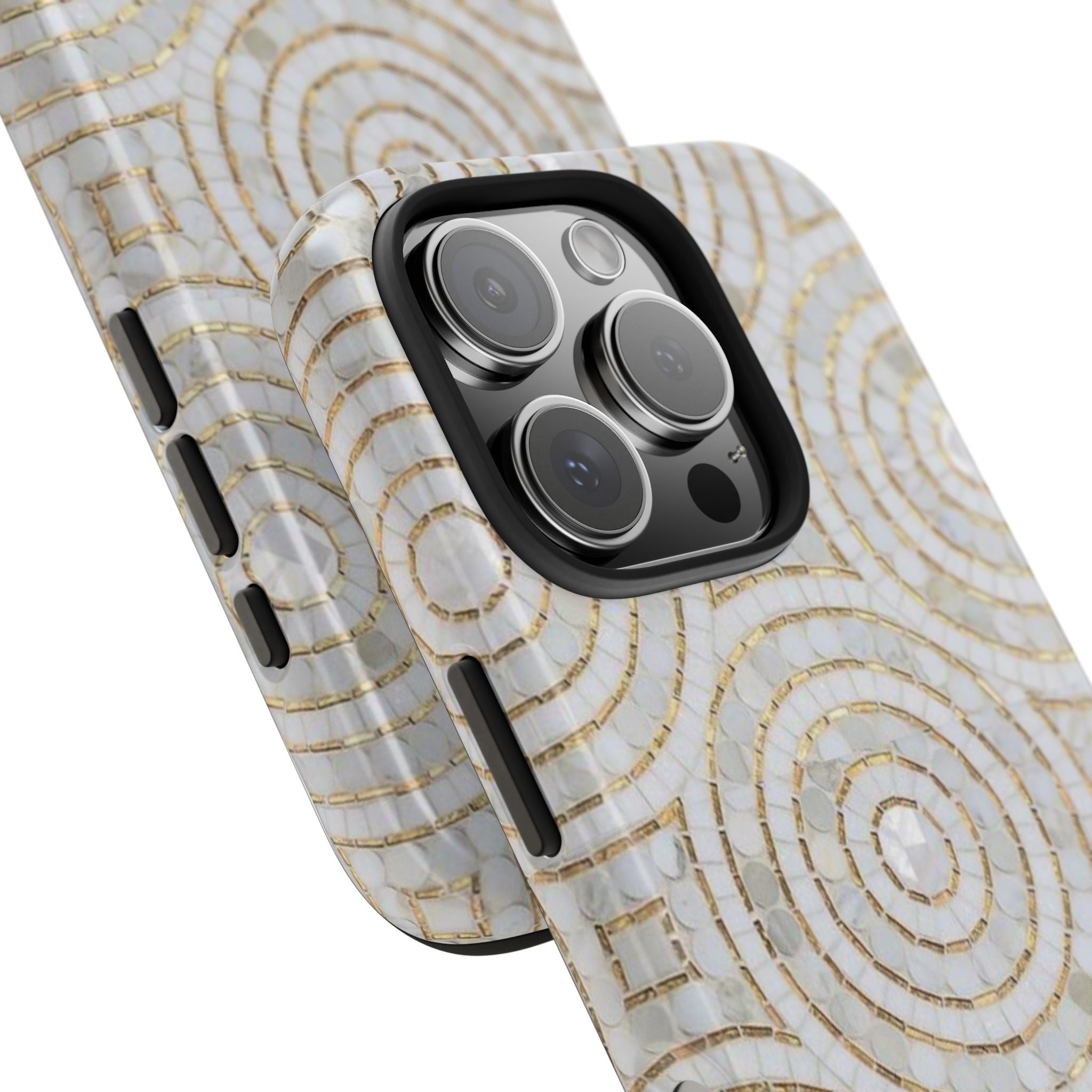 White Circle Mosaic Pattern iPhone Case