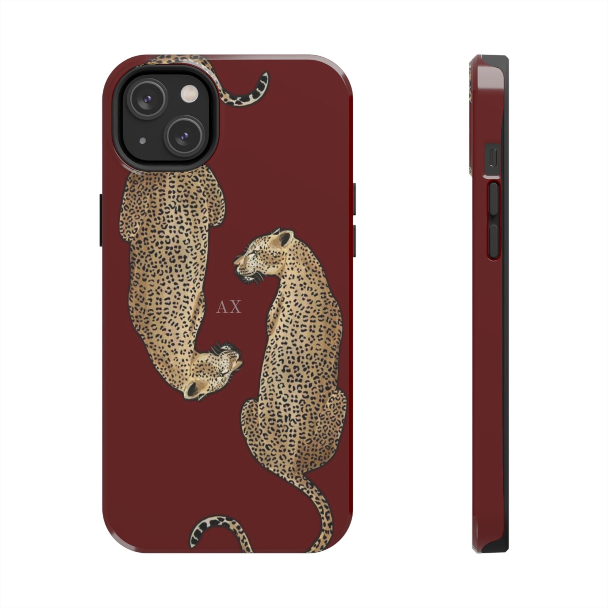 Red Mirrored Leopard iPhone Case- Customizable