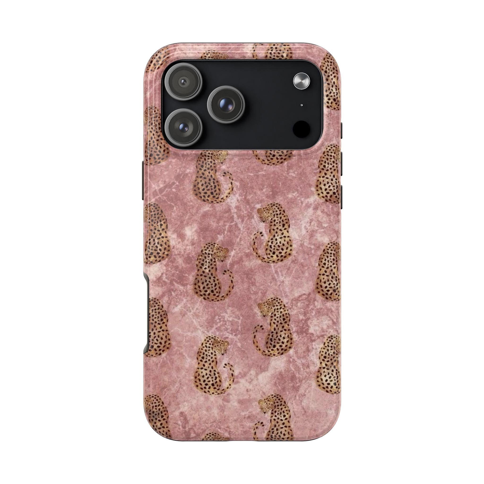 Pink Marble Leopard iPhone Case