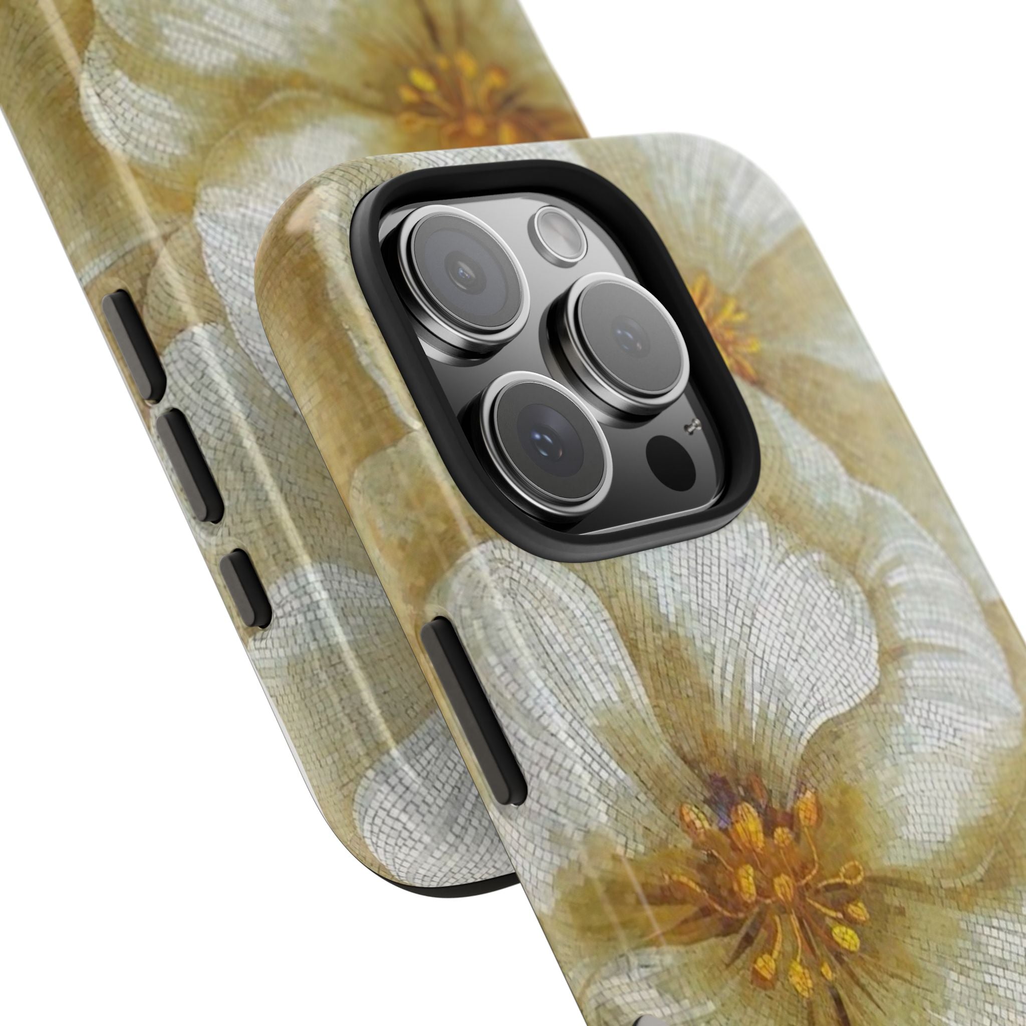 White Flowers Mosaic Collection iPhone Case