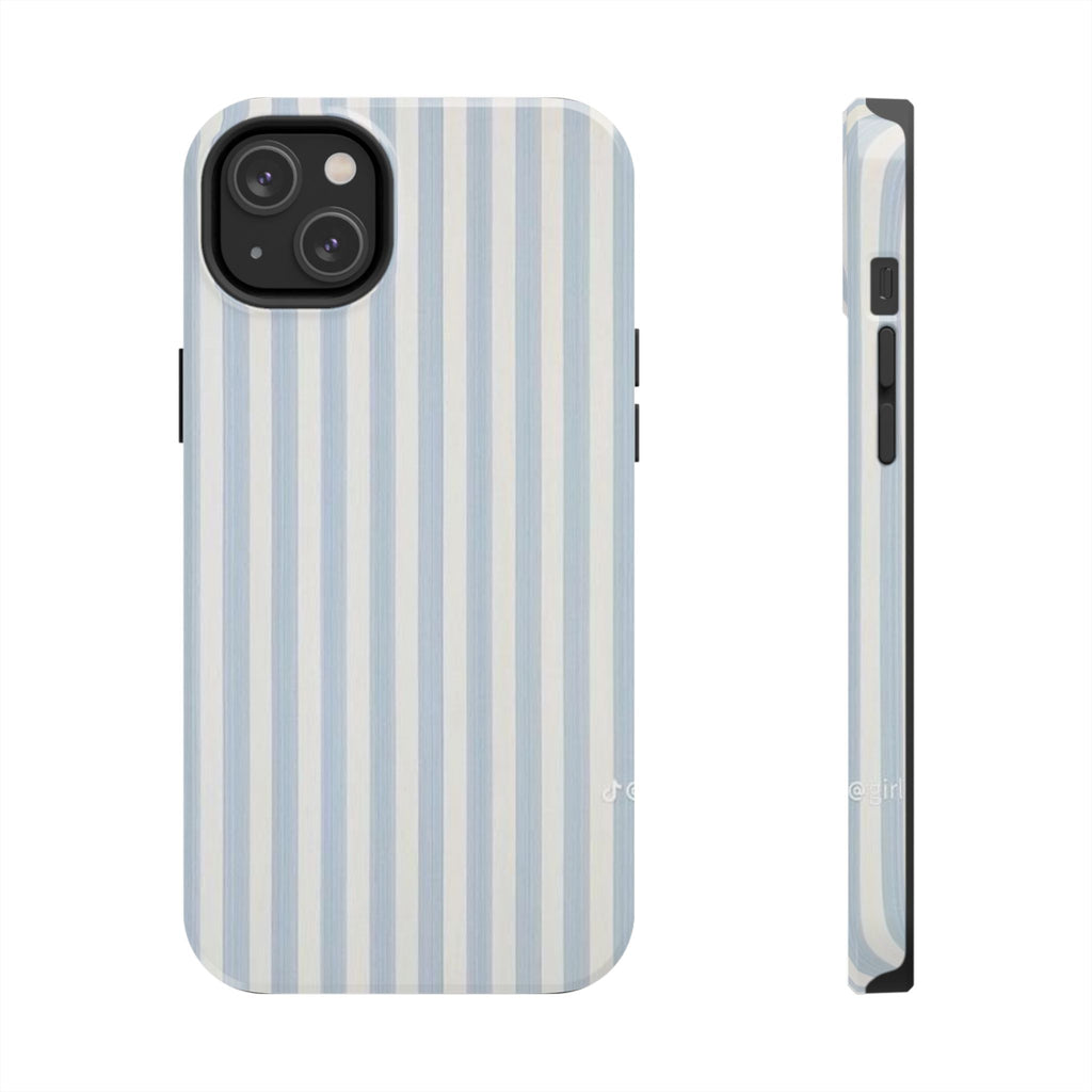 Blue and White Line iPhone Case