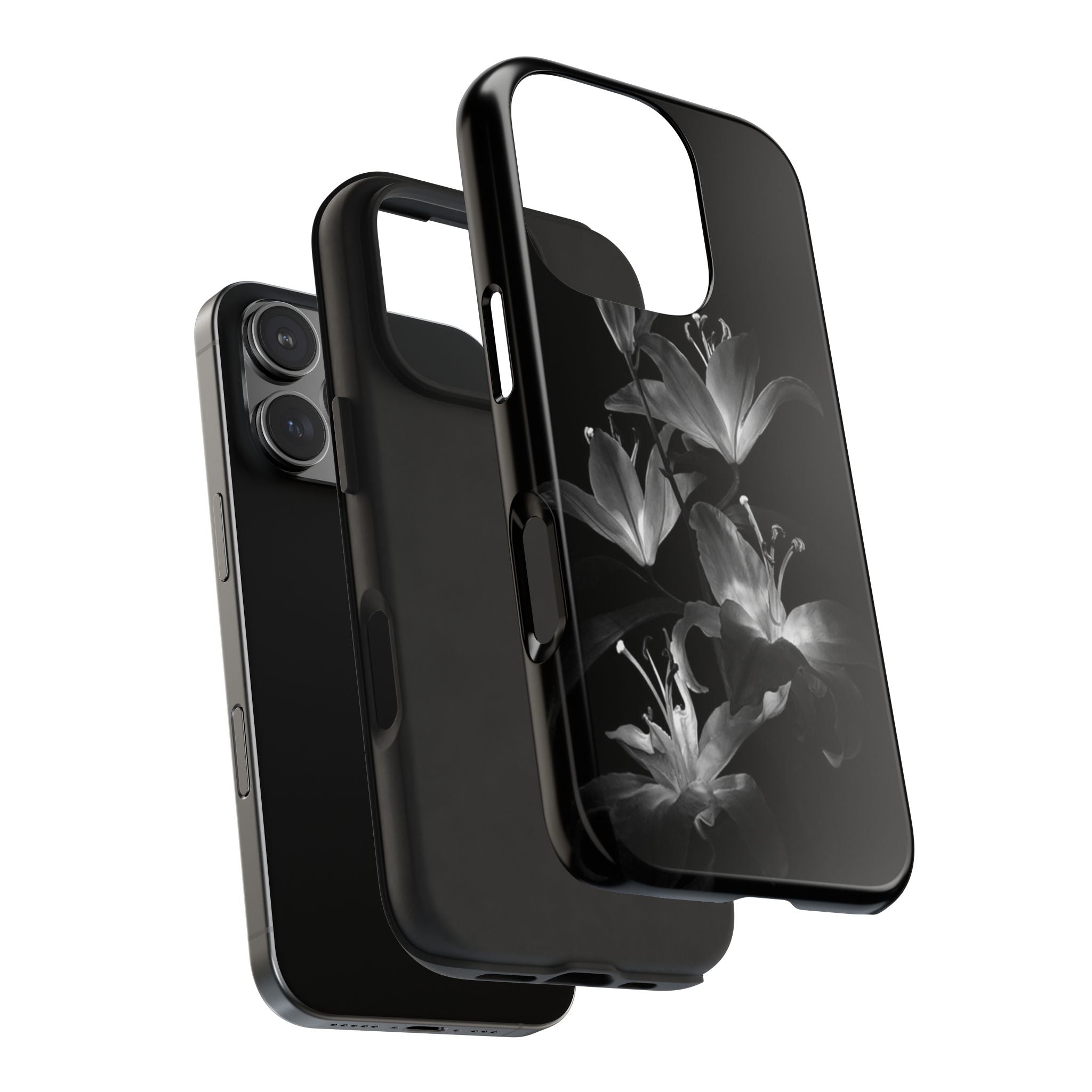 Black and White lilies iPhone Case