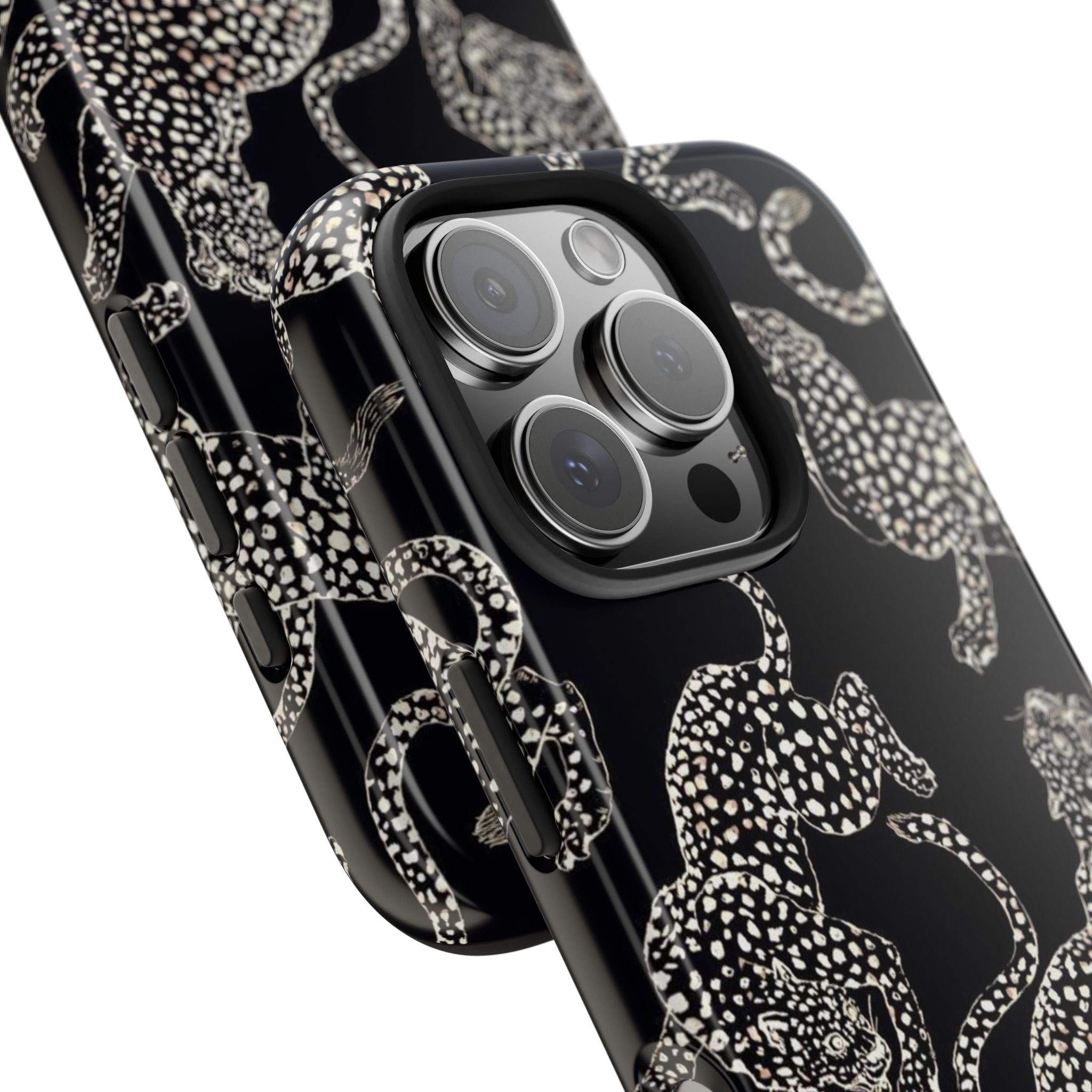 Black and White Leopard iPhone Case