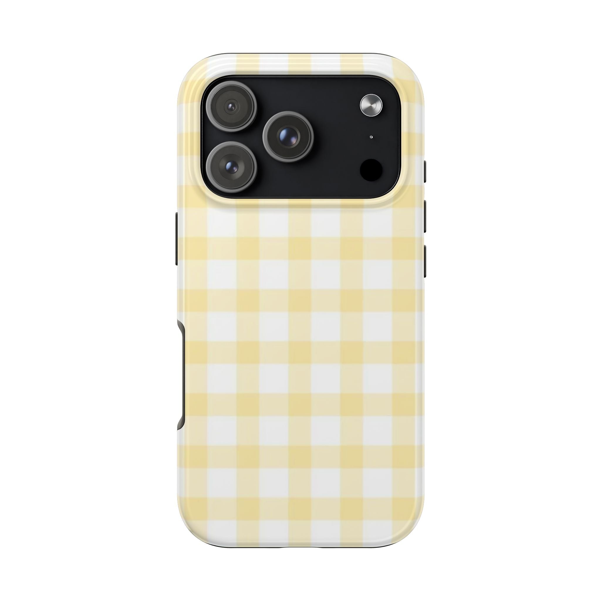 Yellow and White Gingham iPhone Case