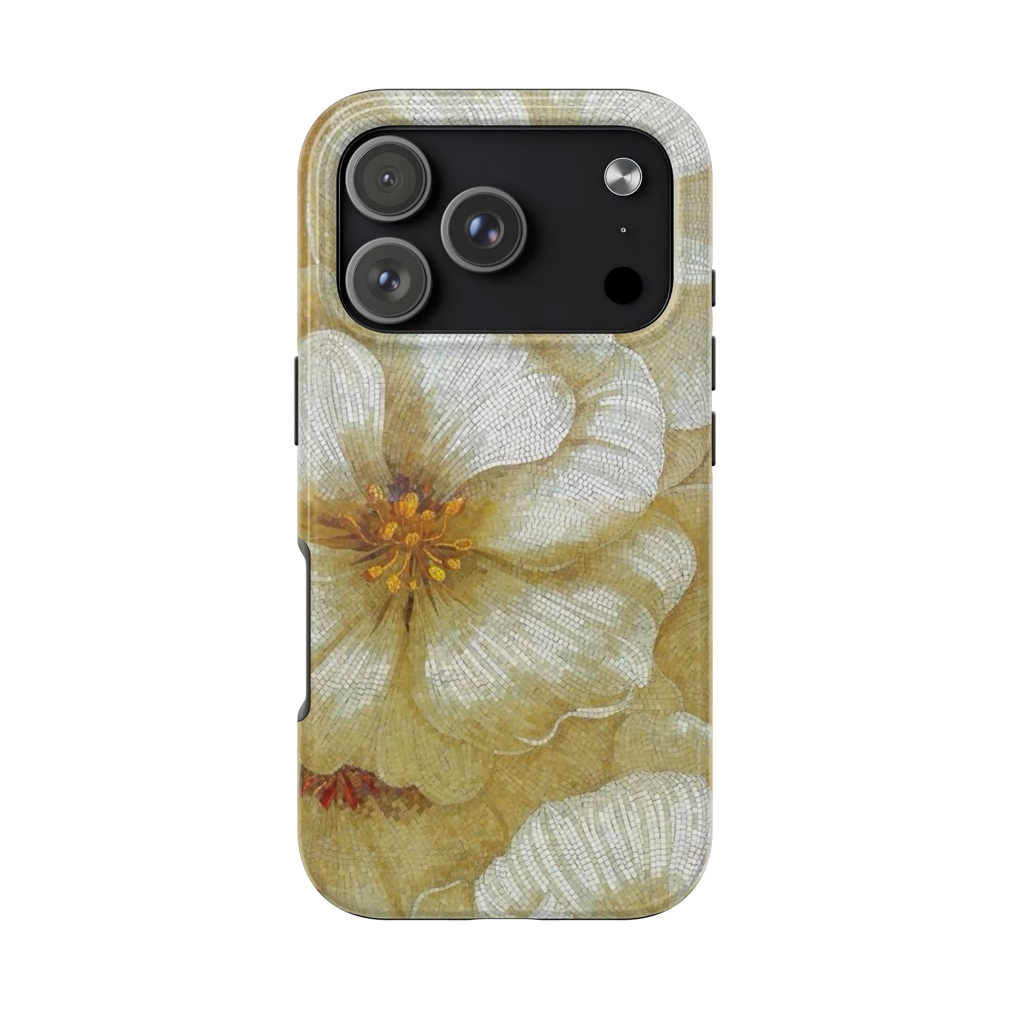White Flowers Mosaic Collection iPhone Case