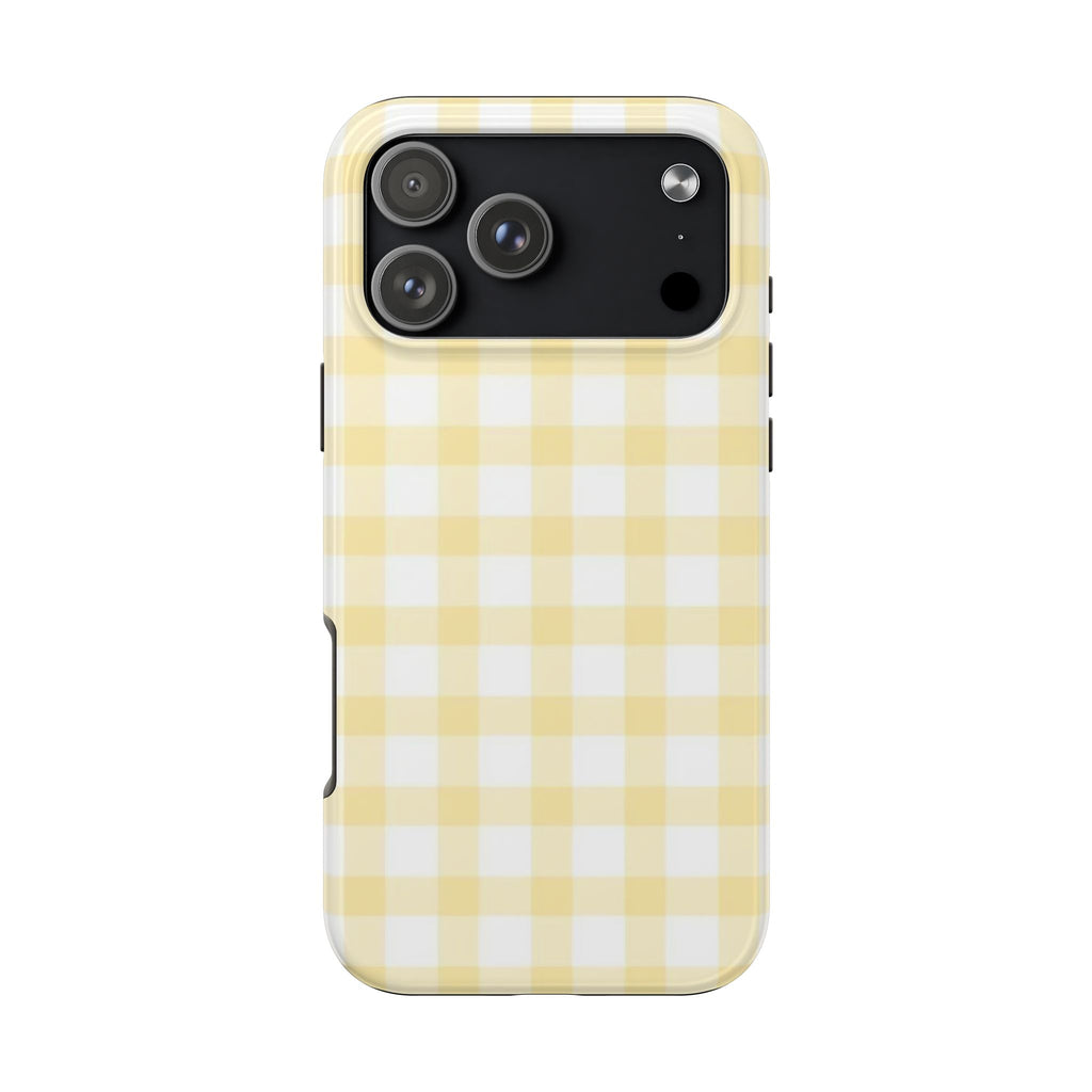 Yellow and White Gingham iPhone Case