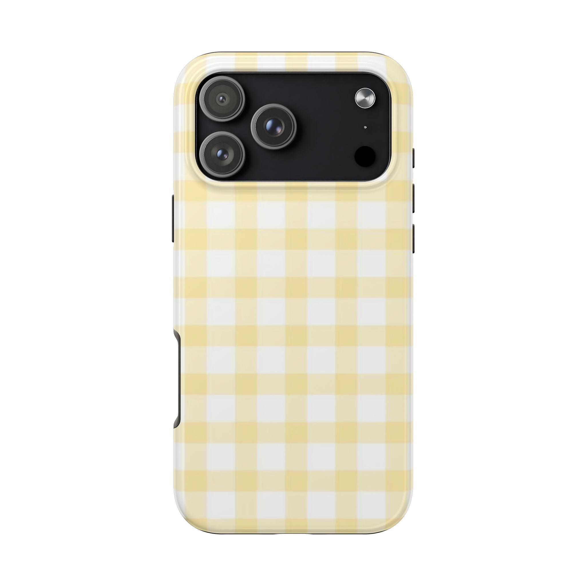 Yellow and White Gingham iPhone Case