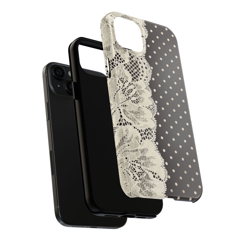 Brown Polka Dot Lace iPhone Case