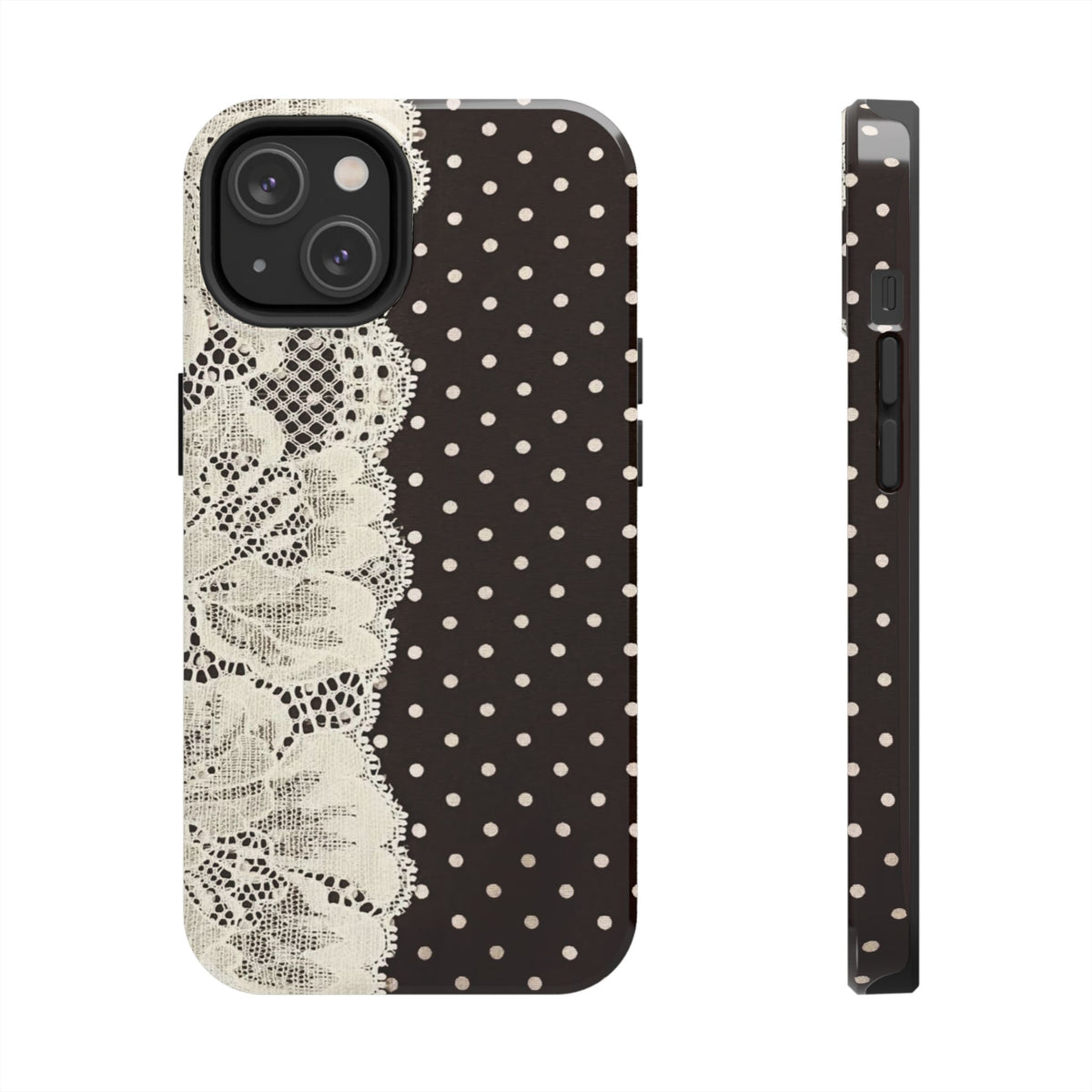 Brown Polka Dot Lace iPhone Case