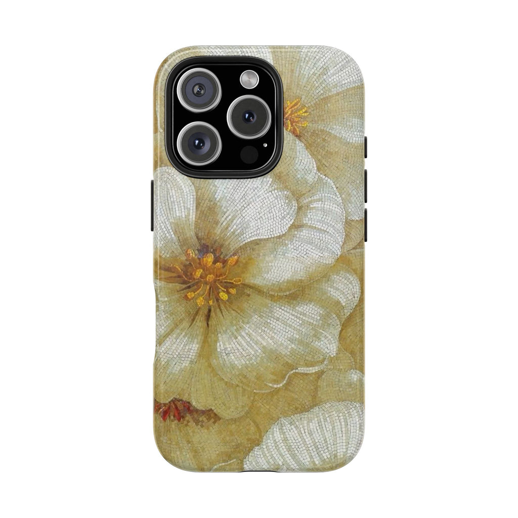 White Flowers Mosaic Collection iPhone Case