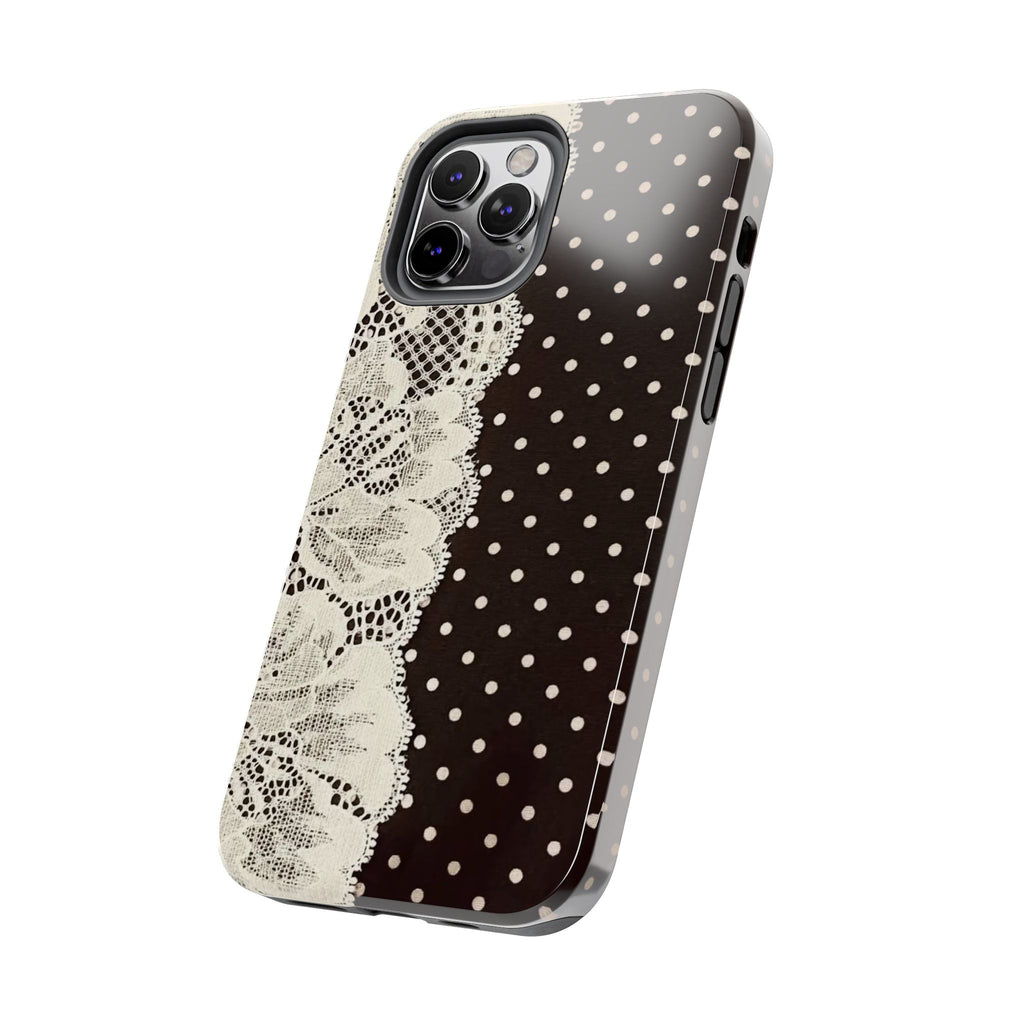 Brown Polka Dot Lace iPhone Case